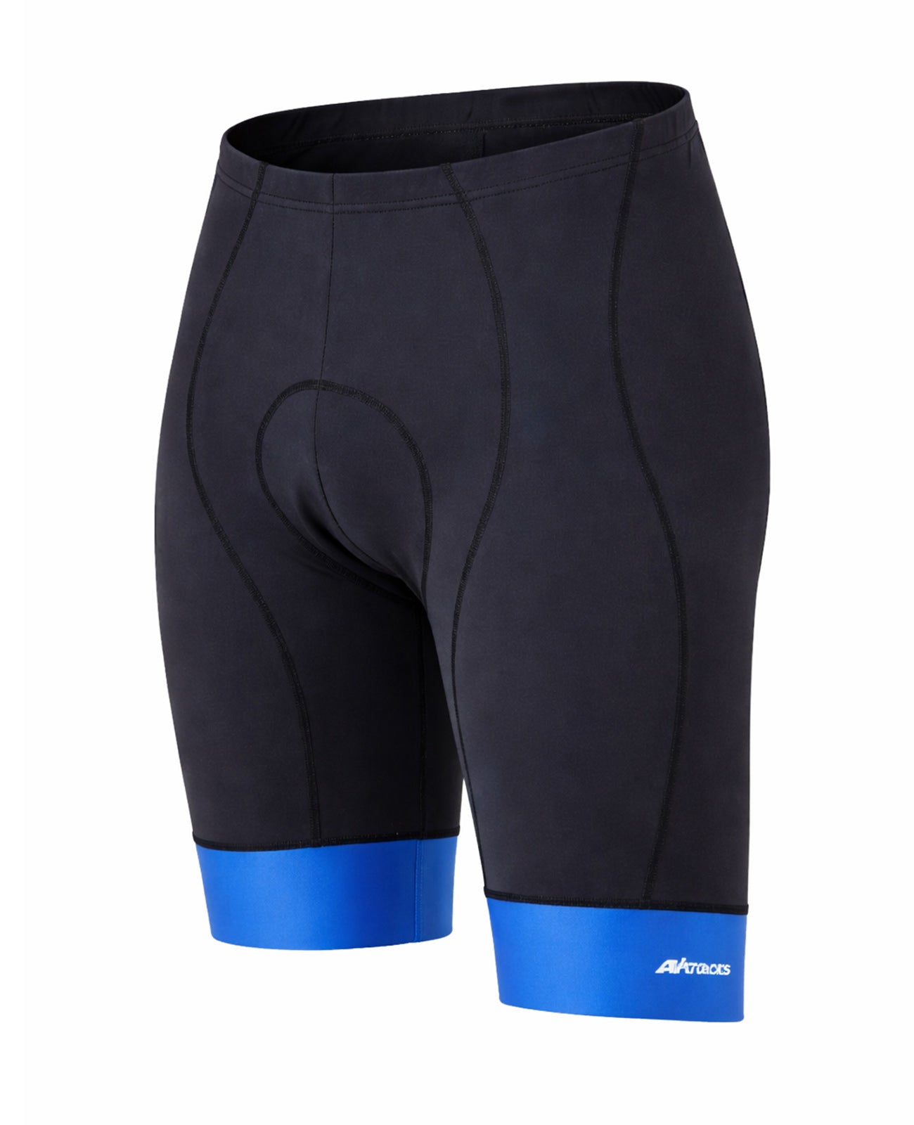 Heren fietsbroek korte fietsbroek comfortlijn zwart blauw