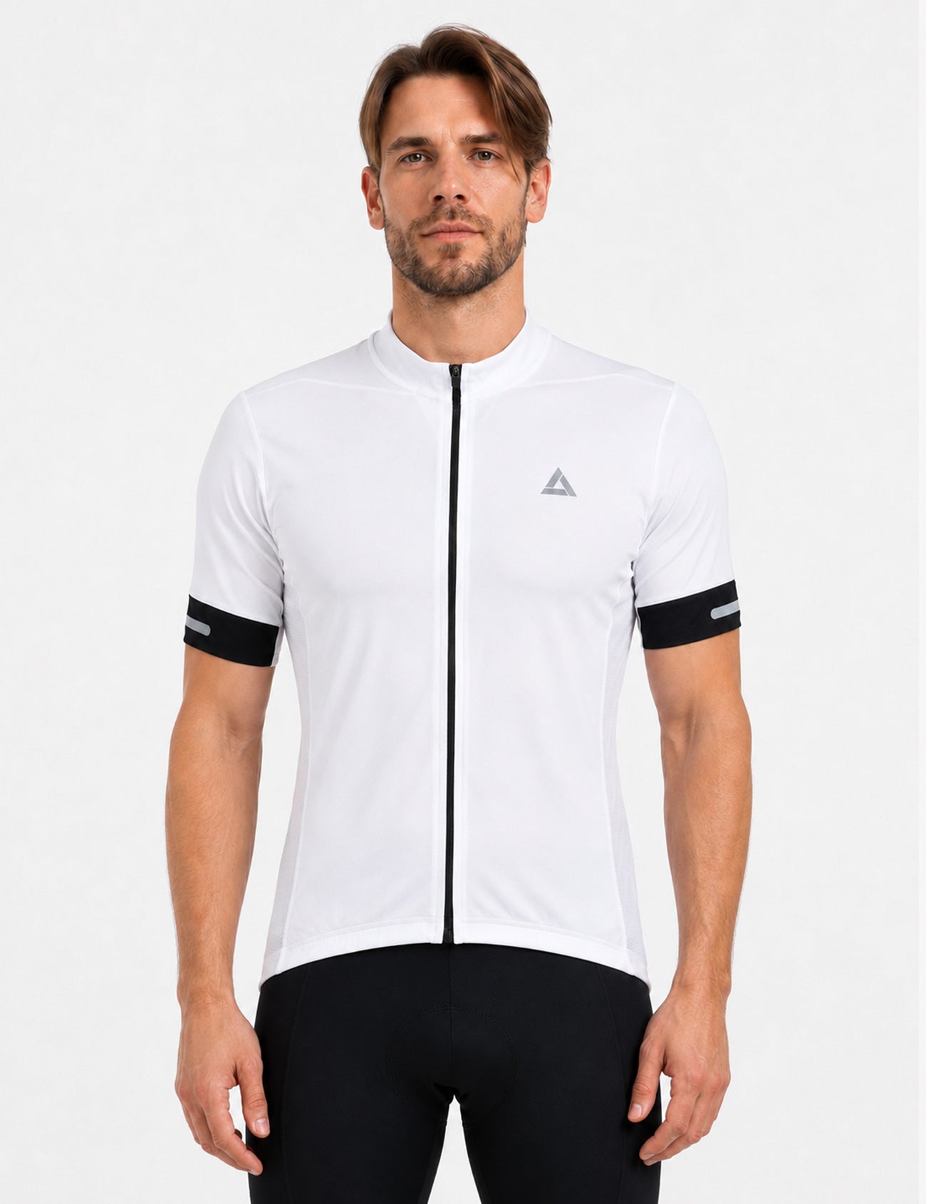 Maglia da bicicletta maschile corta -maglia per biciclette per maniche per squadra II White