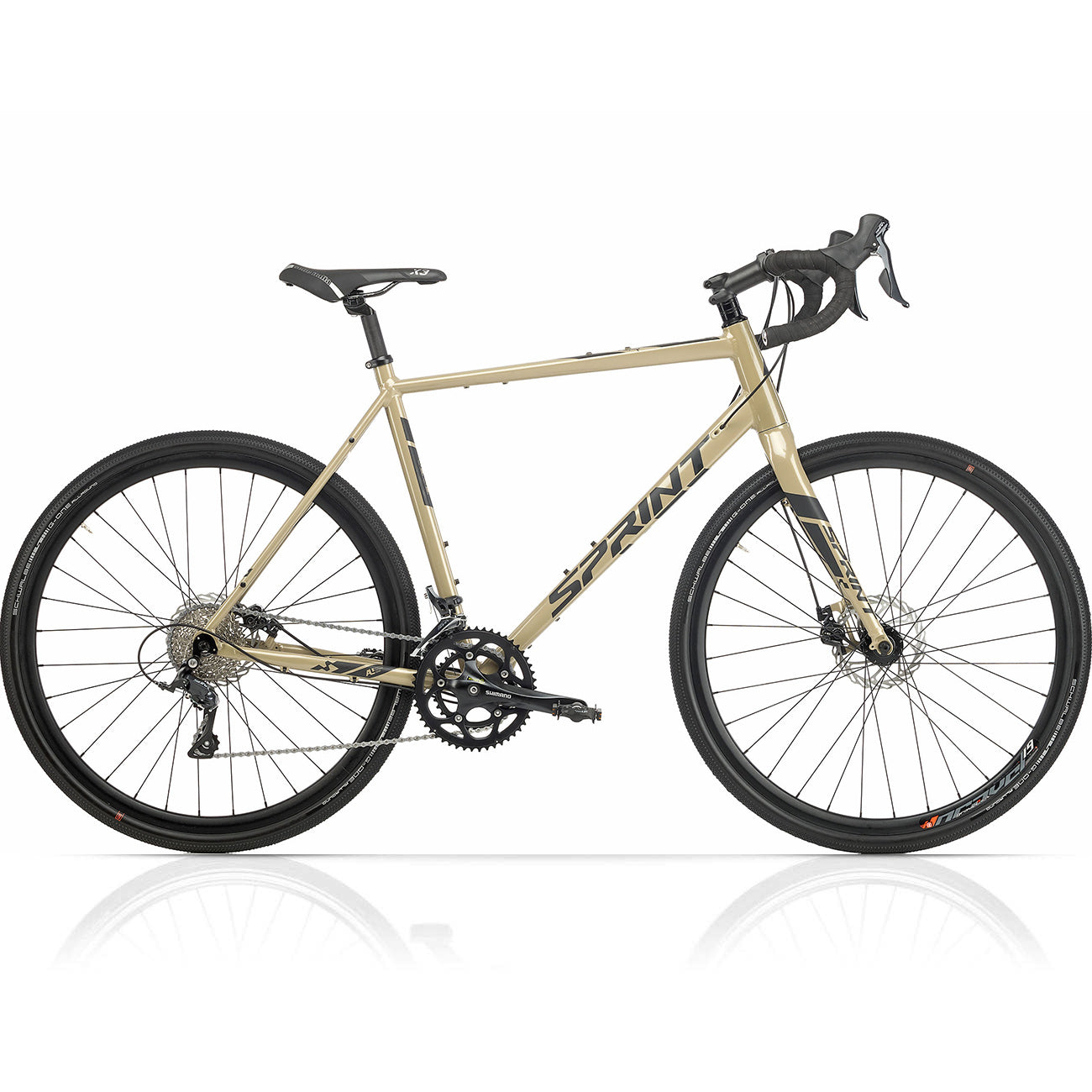 28" Heren gravelbike WHISPER ELITE MD fiets 2 x 9 versnellingen SHIMANO SORA ST-R3000