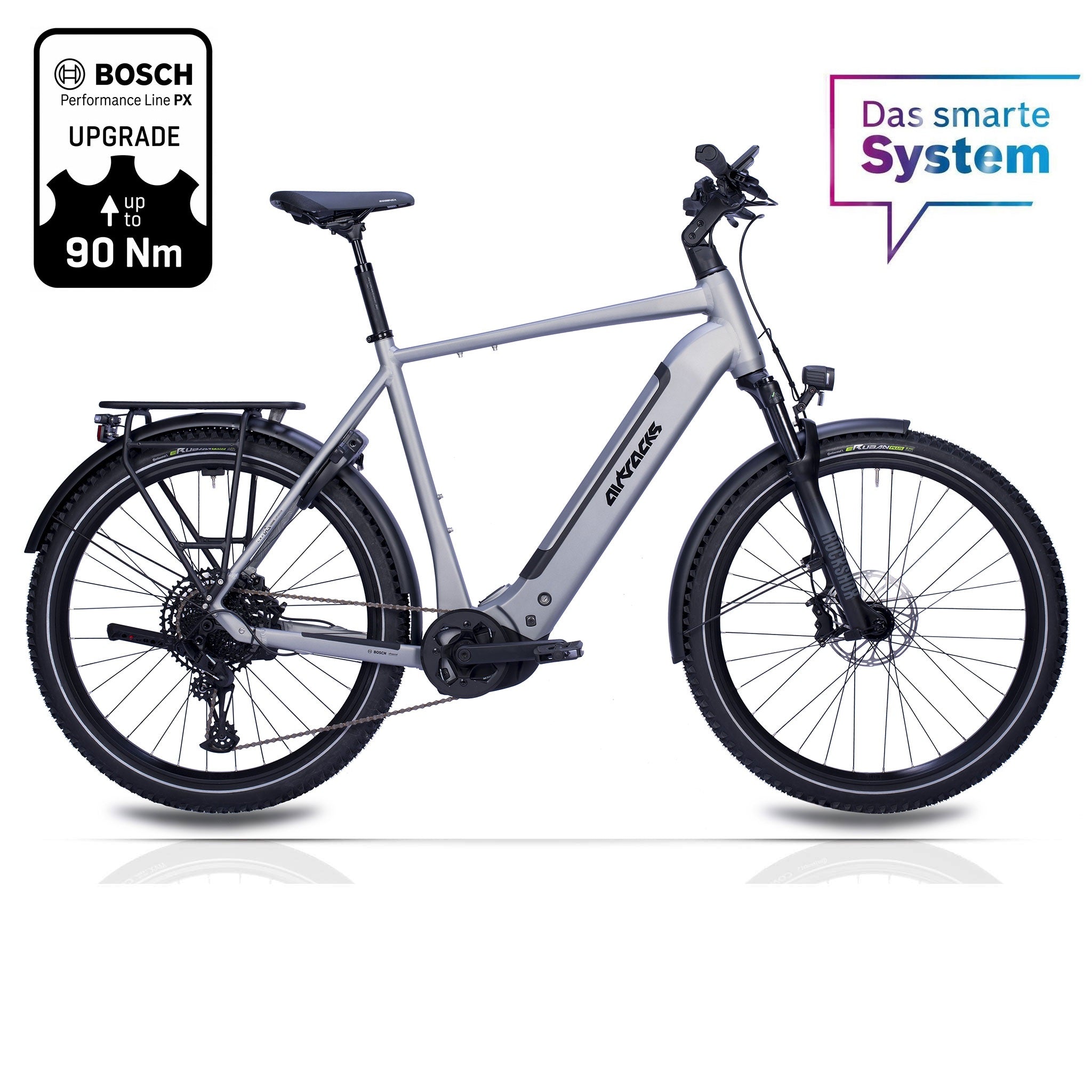 27.5" Men's E-SUV MTB TERRA CX2 BOSCH PERFORMANCE LINE PX Smart System POWERTUBE 600 Wh 12-Speed SRAM SX EAGLE Grey