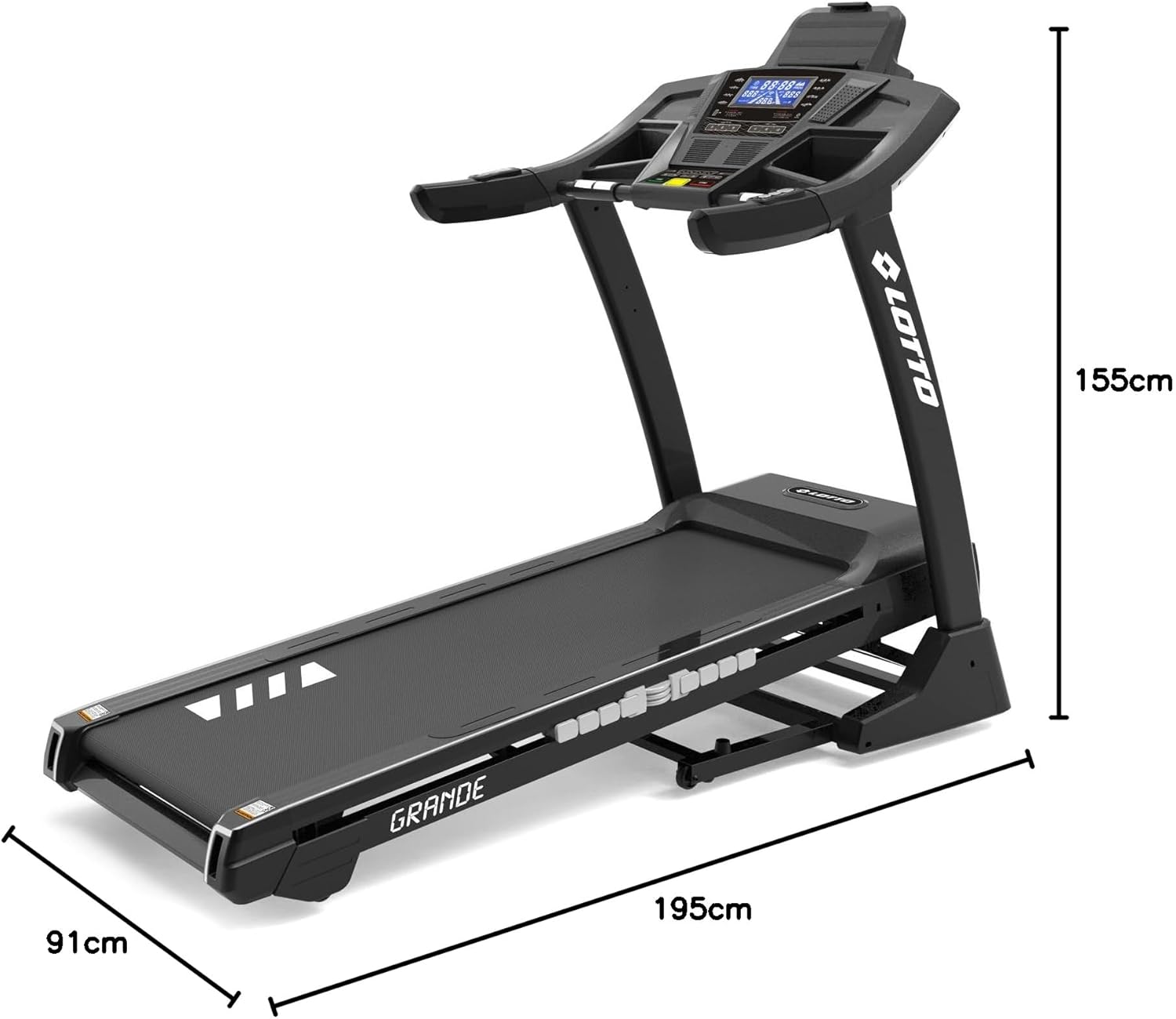 Lotto Grande Treadmill Foldable elektrisch tot 120 kg Bluetooth 1-20 km/u 150x51 cm
