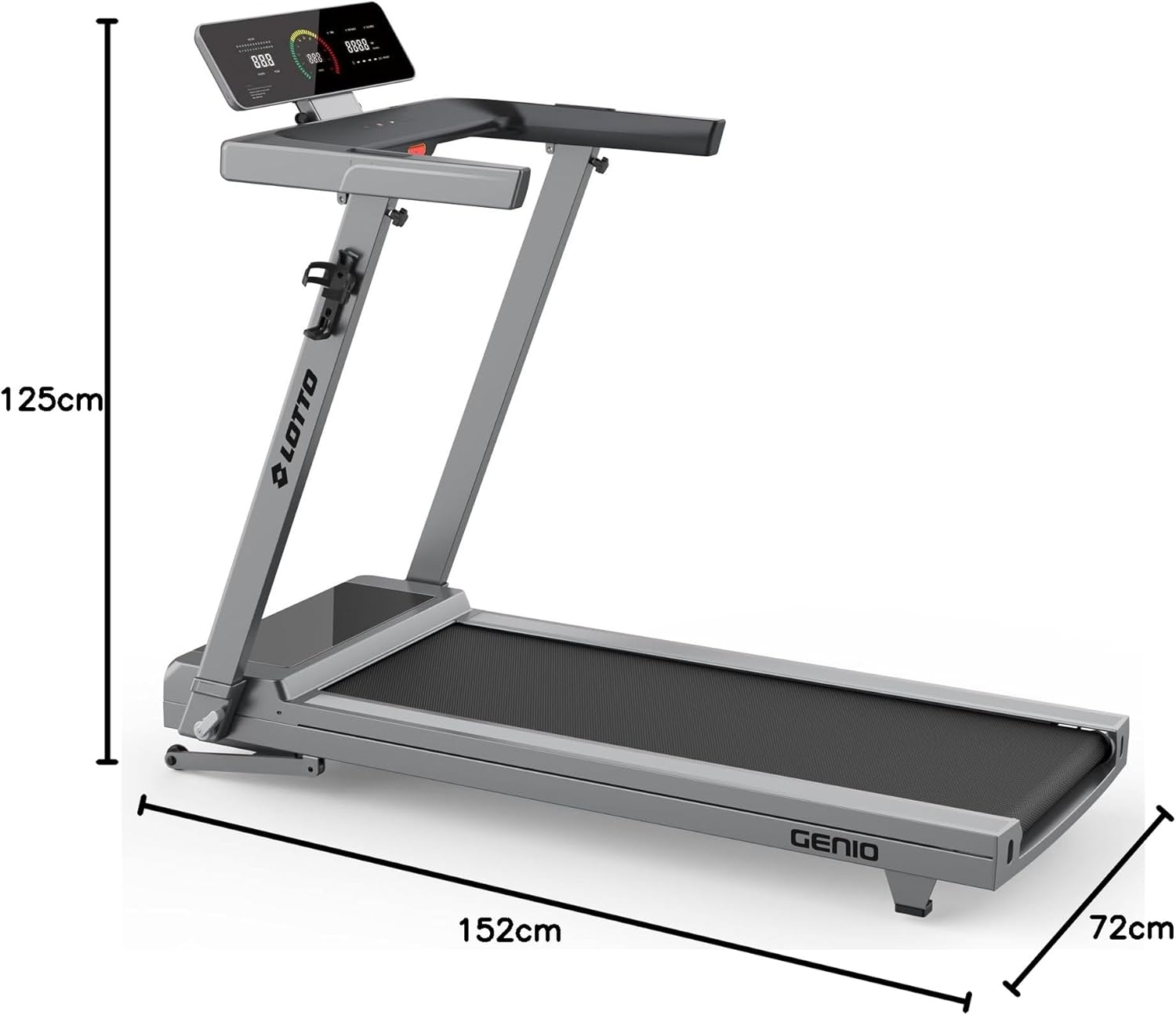 Lotto Genio Treadmill Foldable elektrisch tot 100 kg Bluetooth 1-16 km/u 125x45 cm