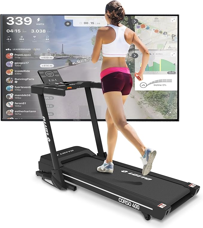 Lotto corso 400 loopband vouwbaar elektrisch tot 120 kg bluetooth 1-16 km/h