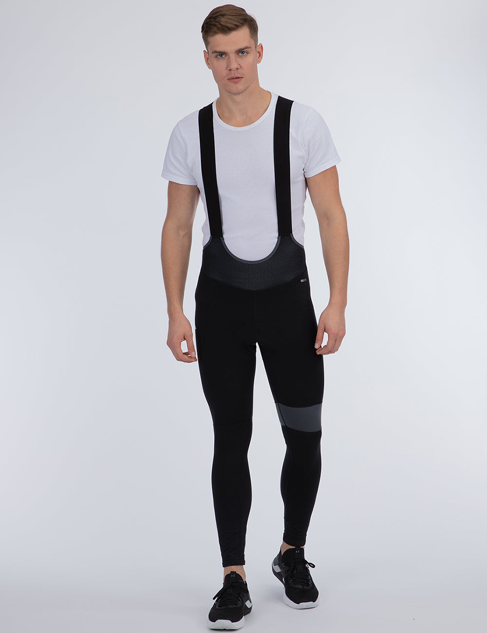 Herren Winter Thermoradtrikot Set (2-tlg.) Pro Team Fahrradtrikot Langarm+Trägerhose Lang Schwarz Grau