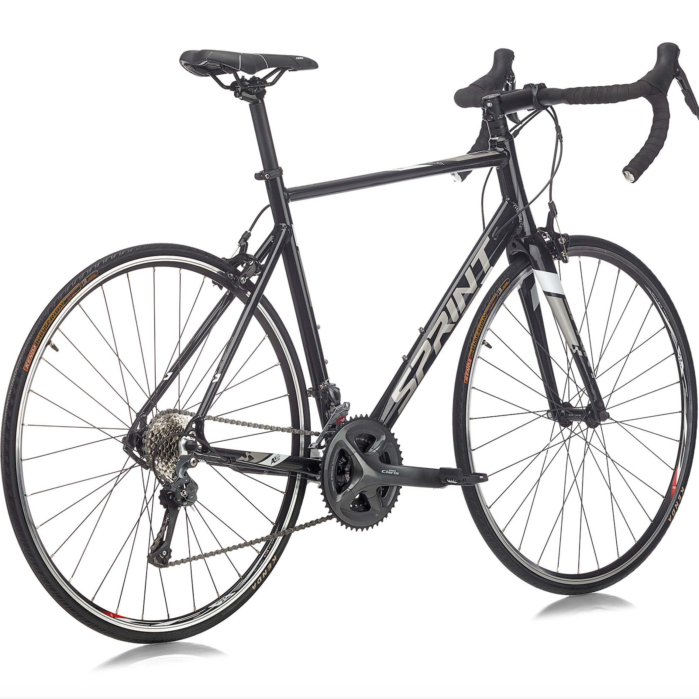 28" Bicicleta de carretera hombre SPRINT MONZA RACE 28 horquilla de carbono 2 x 8 velocidades SHIMANO CLARIS RD-R2000 negro/blanco