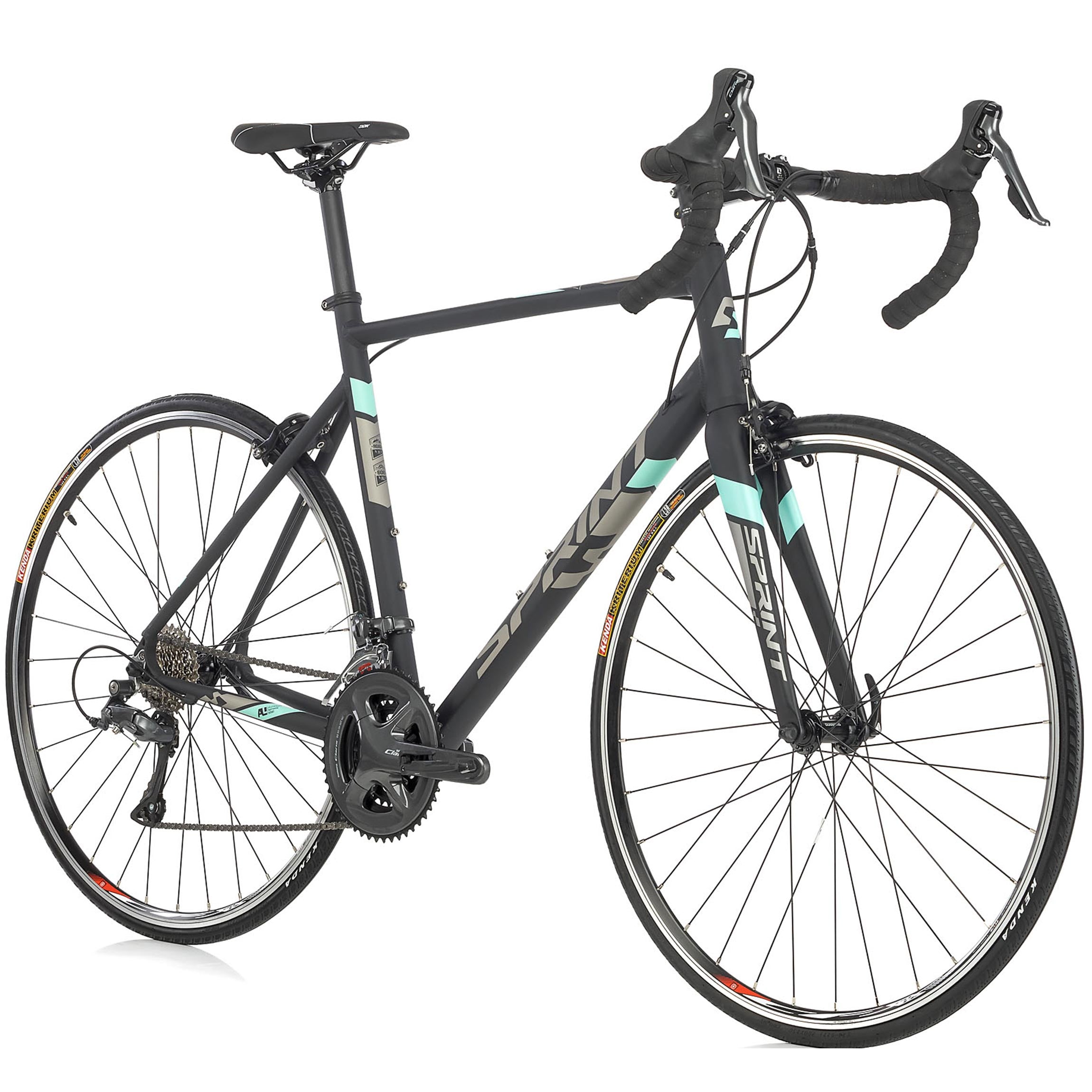 28" Men's Road Bike SPRINT MONZA RACE Bicycle CARBON FORK 2 x 8 Speed SHIMANO CLARIS RD-R2000 Black / Grey