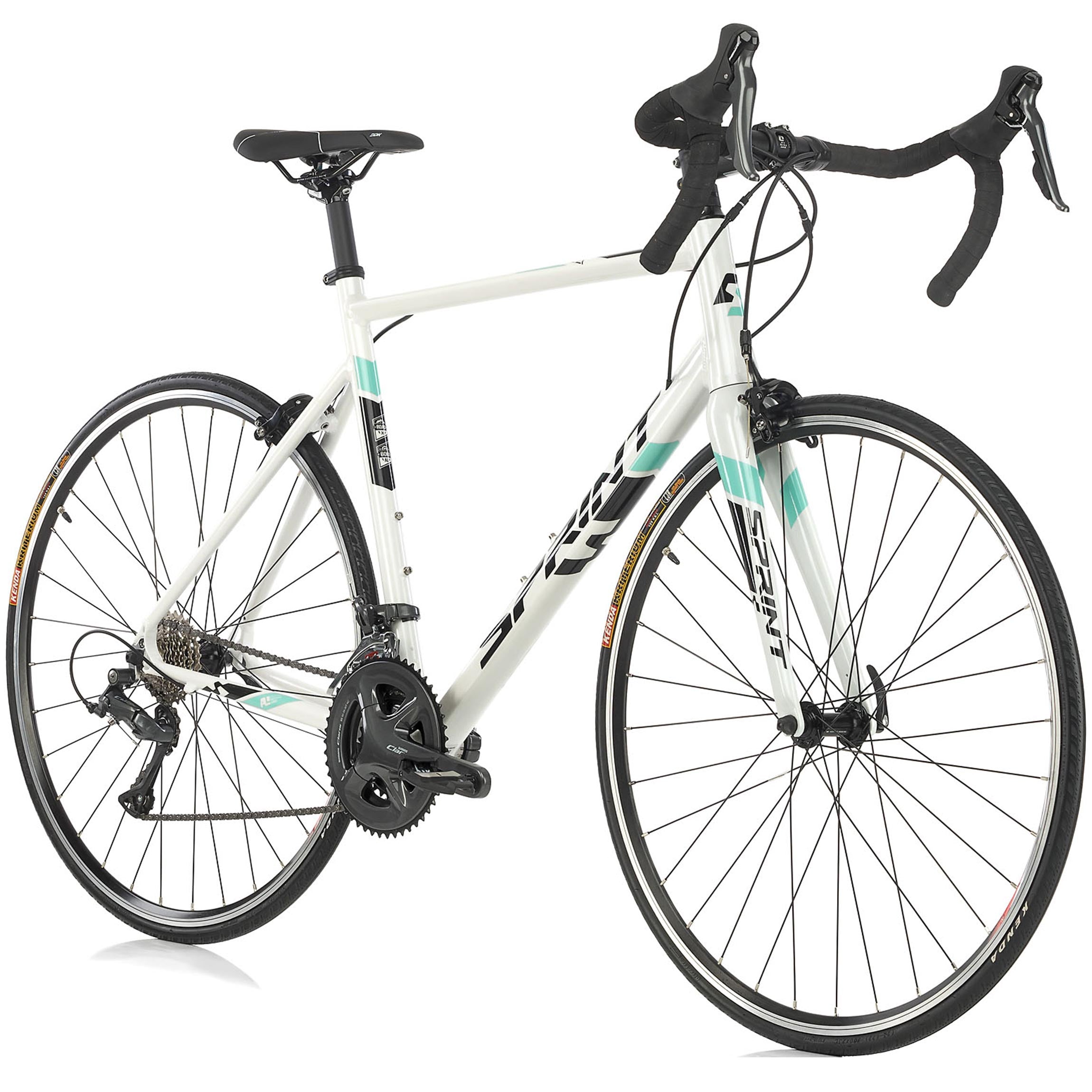 28" Men's Road Bike SPRINT MONZA RACE Bicycle CARBON FORK 2 x 8 Speed SHIMANO CLARIS RD-R2000 White / Green