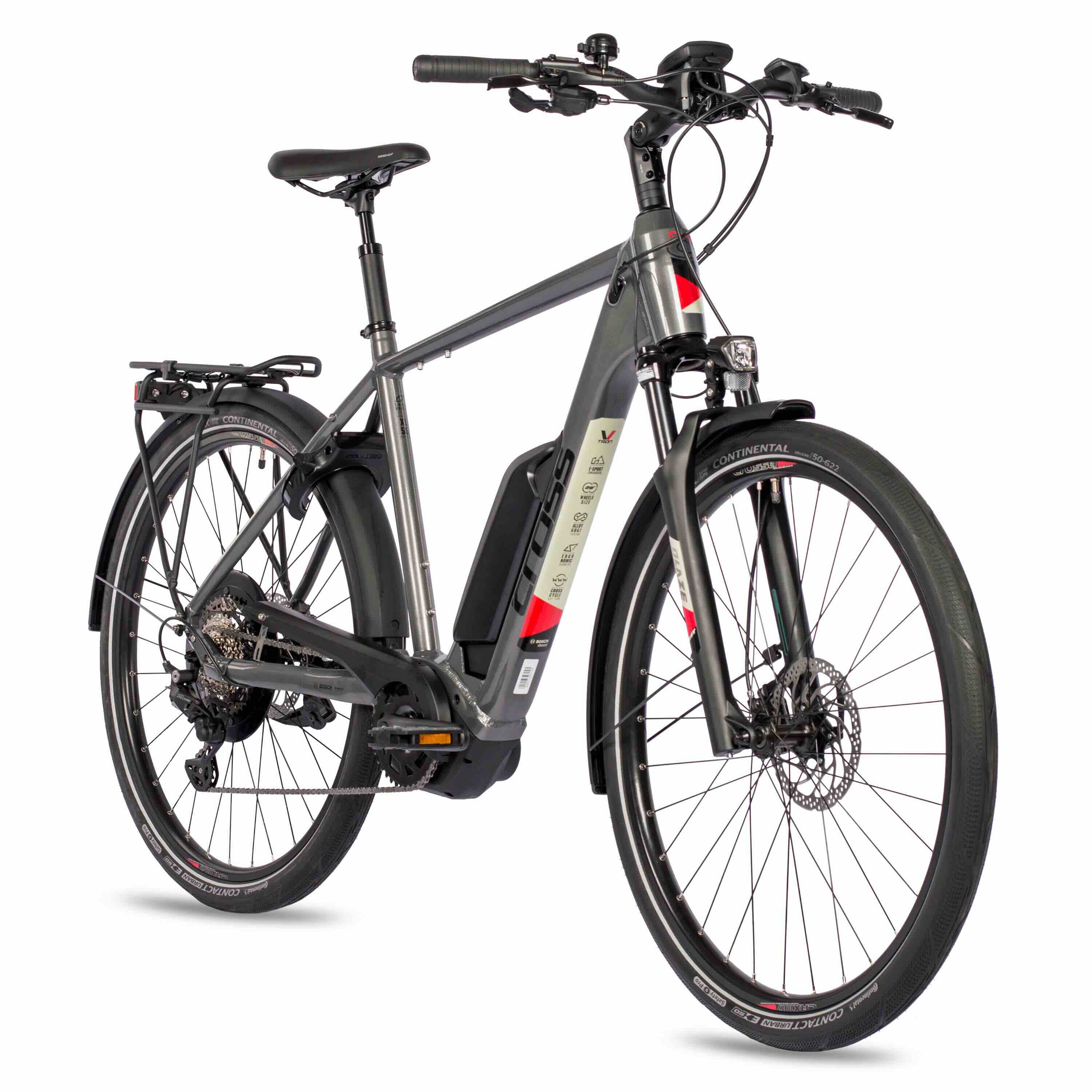 28 inch men's e-bike trekking bicycle V-tron Bosch Active Plus Line Gen3 500WH 10S Shimano Deore