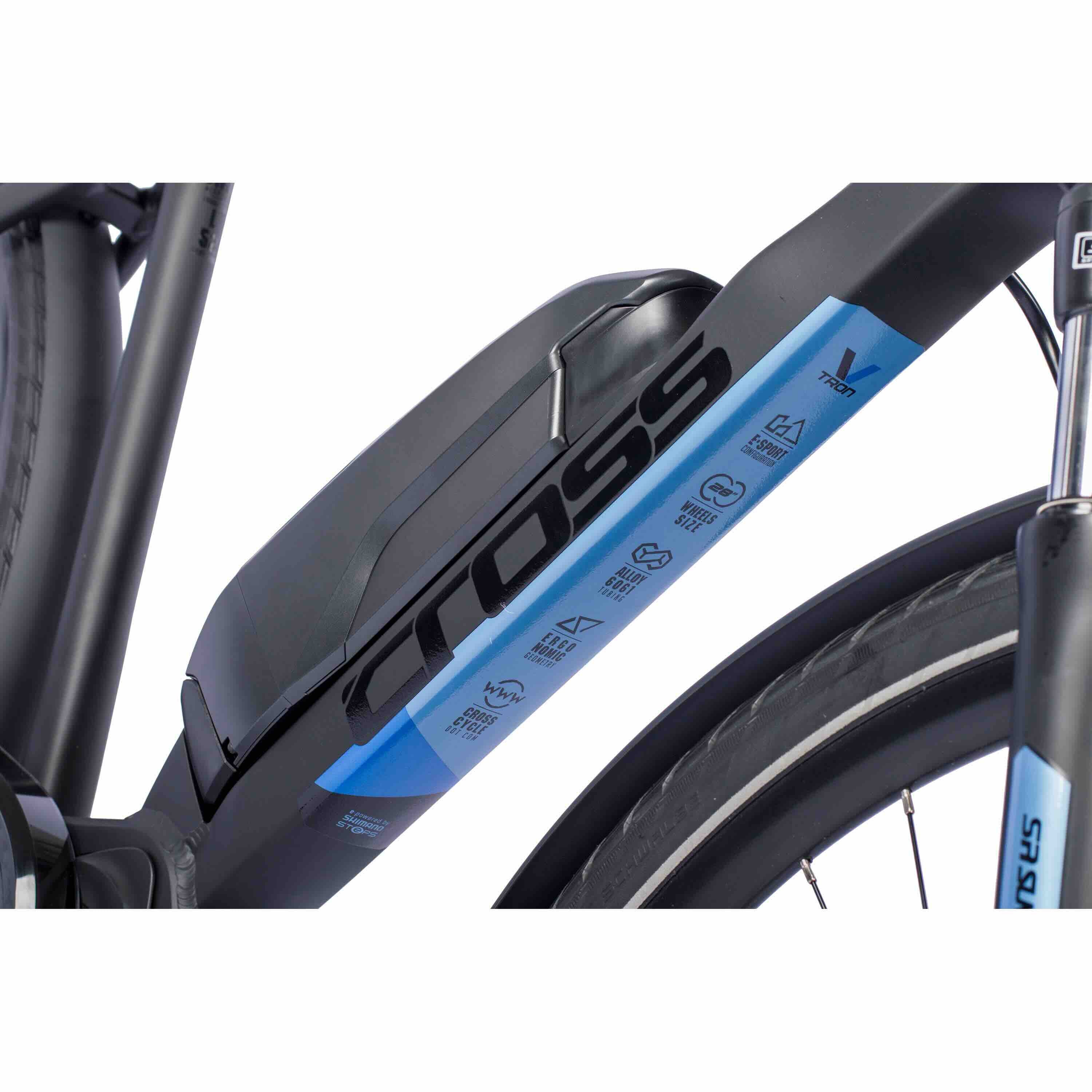 28" Herren E-Bike Trekking Fahrrad V-TRON SHIMANO STEPS E-5000 418 Wh 9 x GANG SHIMANO RD-T3000 - B-WARE