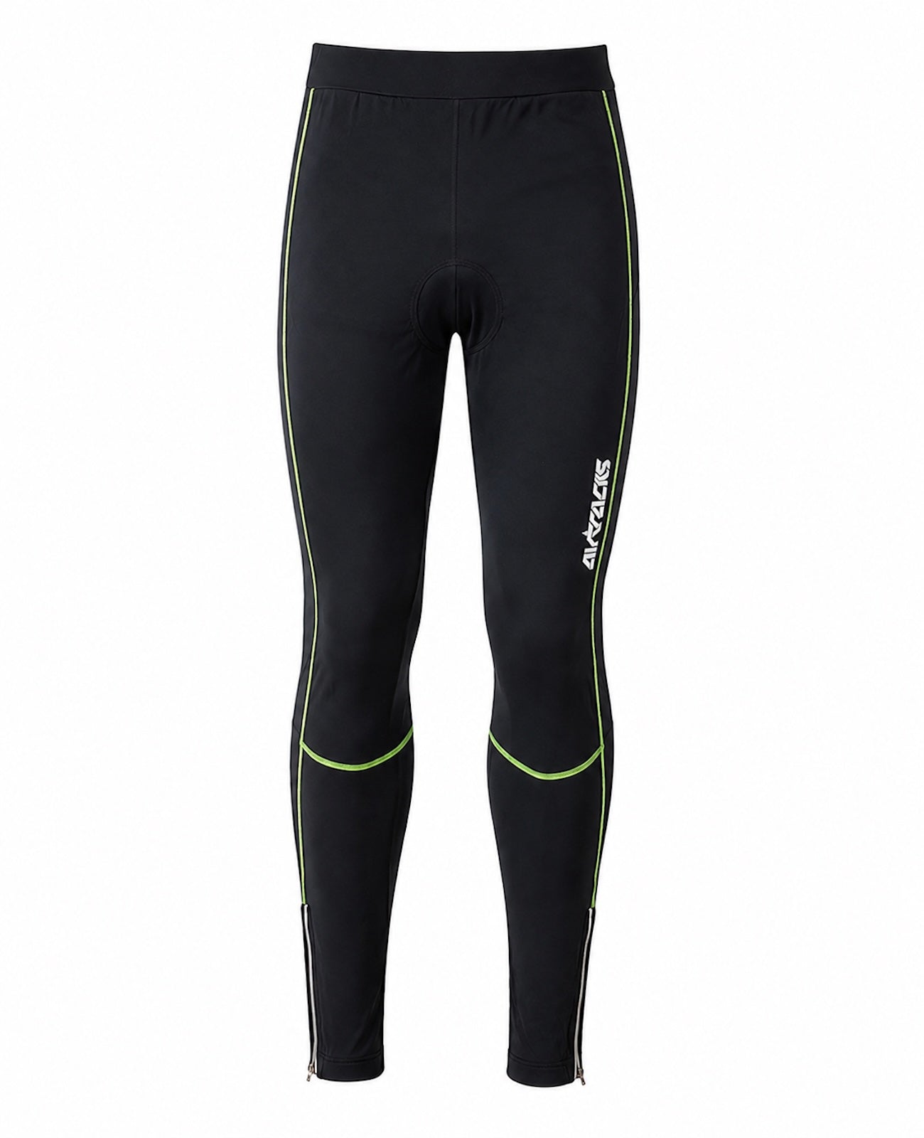 Heren thermische fietsbroek lang per zwarte neon
