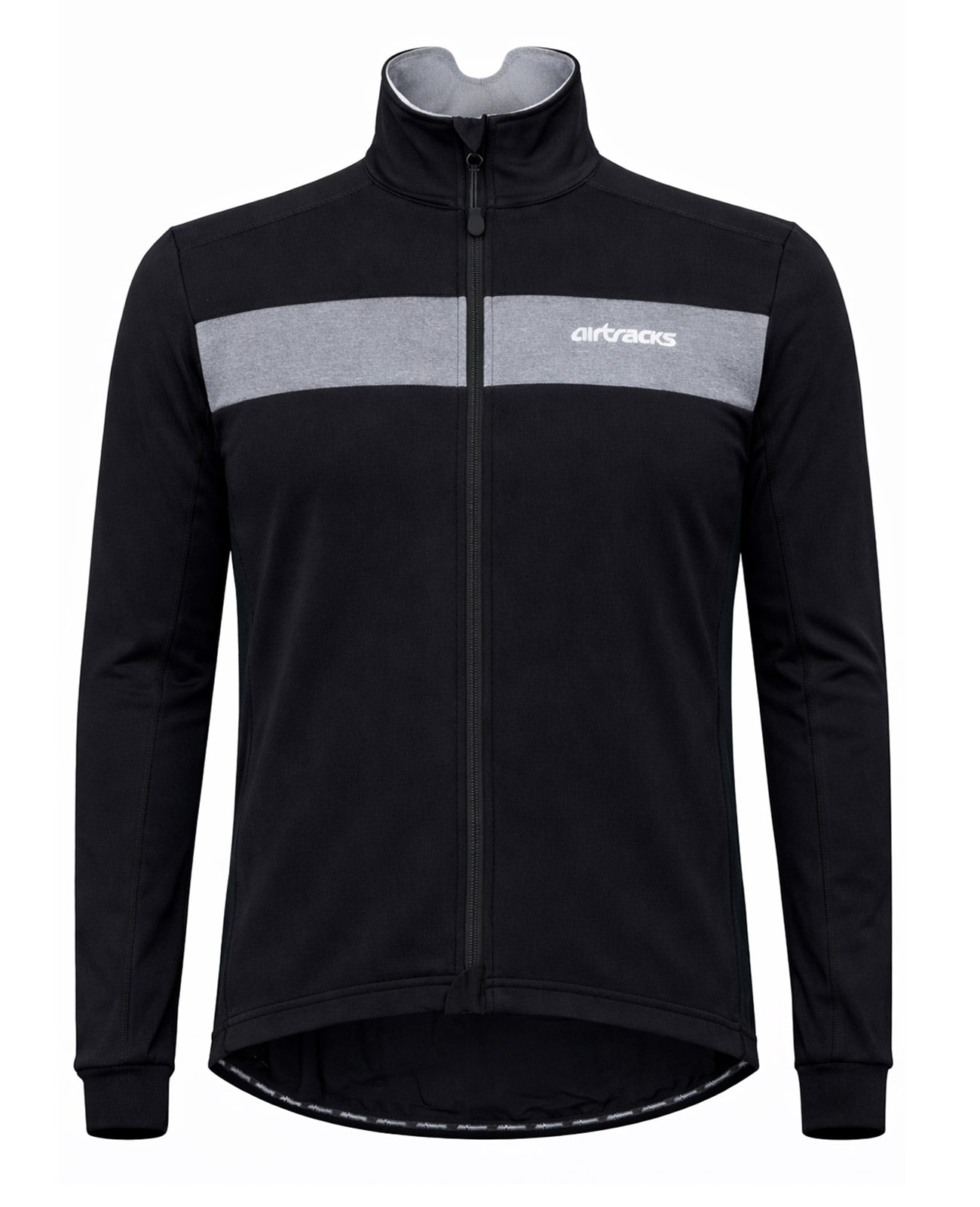 Men's winter thermo bicycle jacket per team black silver