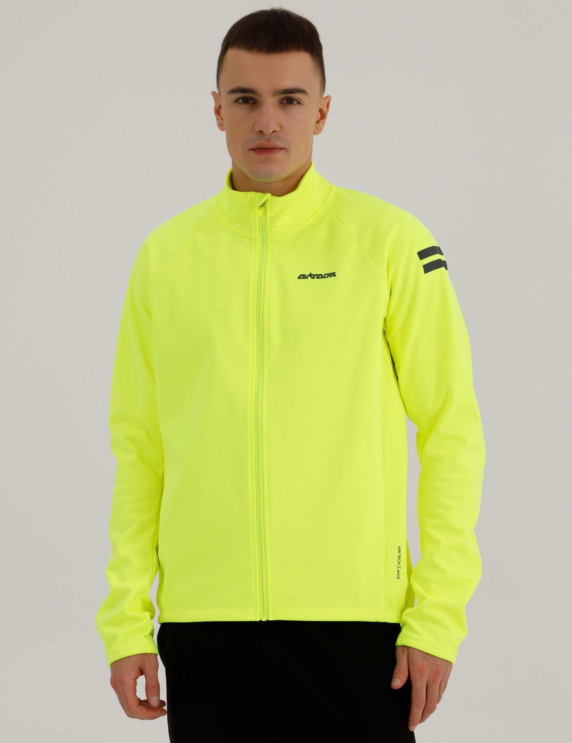 Herren Winter Fahrradjacke-Laufjacke Softshell Thermojacke Aktive Comfort Line Neon