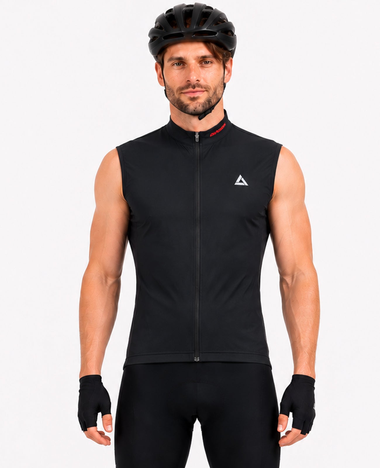 Heren fiets jersey short -sleeveved fiets jersey mouwloze comfortlijn zwart