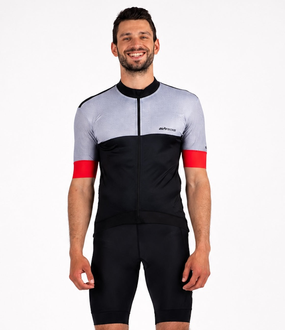 Fietsjersey met een fietsen van heren met korte mouwen per teamlijn III Black-Gray