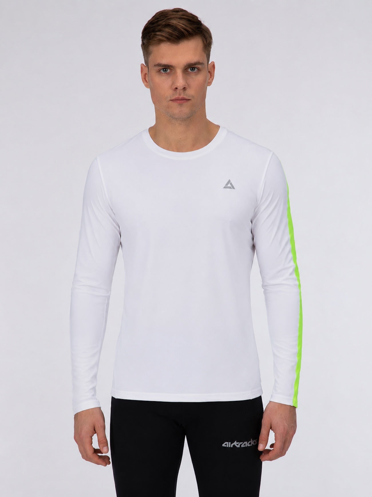 Camisa funcional de los hombres Arm Long Arm por Line White Neon