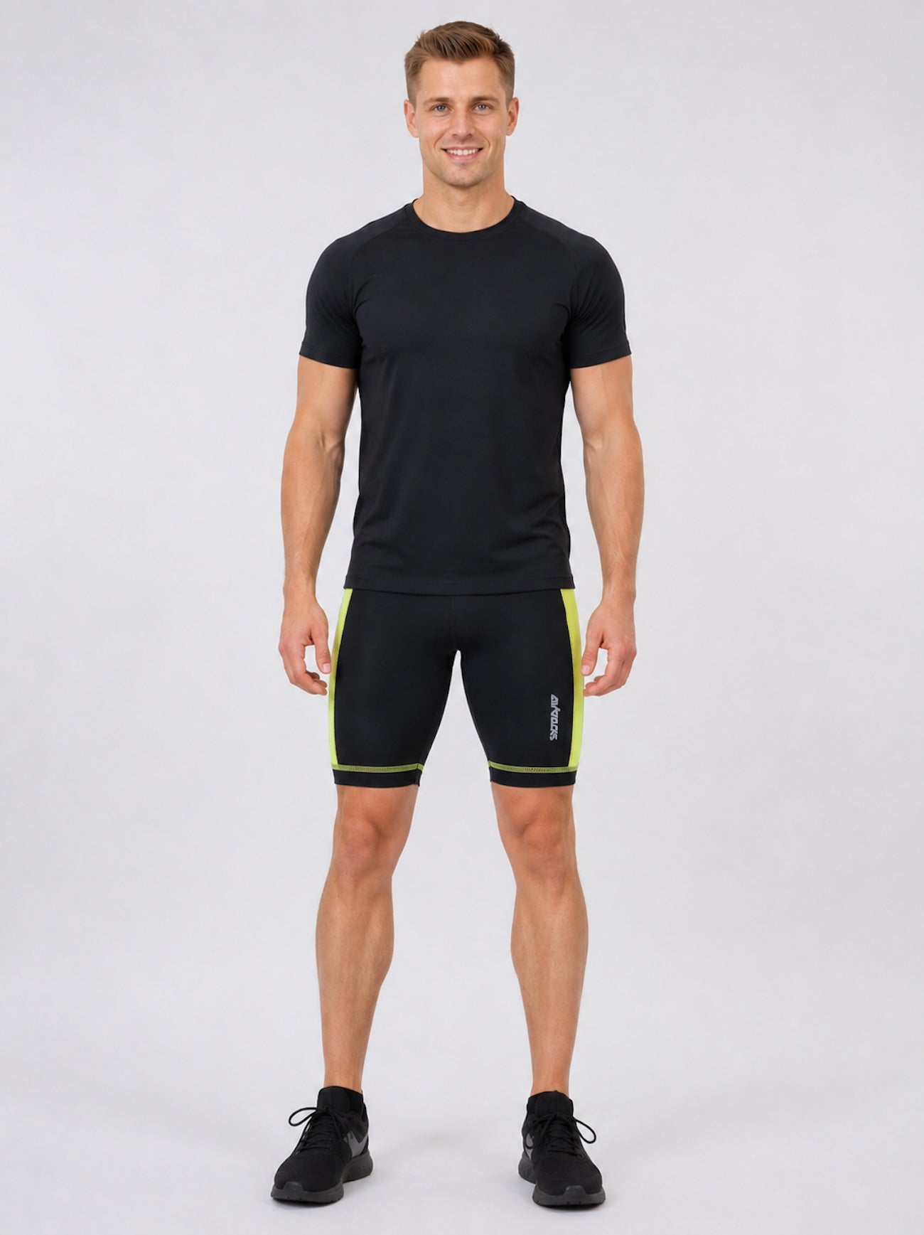 Men's running pants short per air black neon