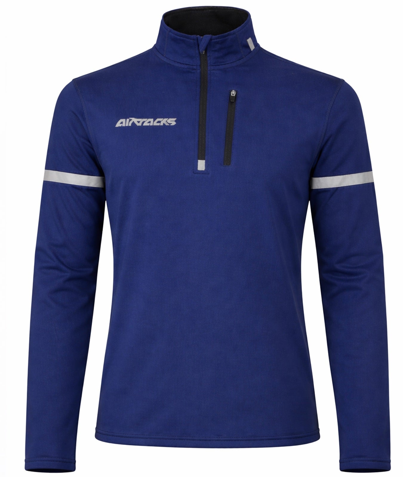 Men Thermo bicycle jersey - running shirt long -sleeved navy blue