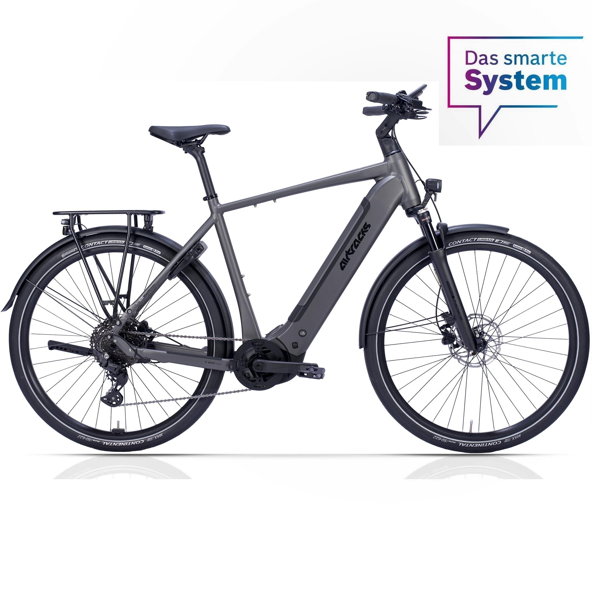 28" Herren E-Bike Trekking Fahrrad TERRA TR2 BOSCH Performance Line PX Smart System POWERTUBE 600 Wh 10 x Gang SHIMANO DEORE RD-M5130 SGS Schwarz