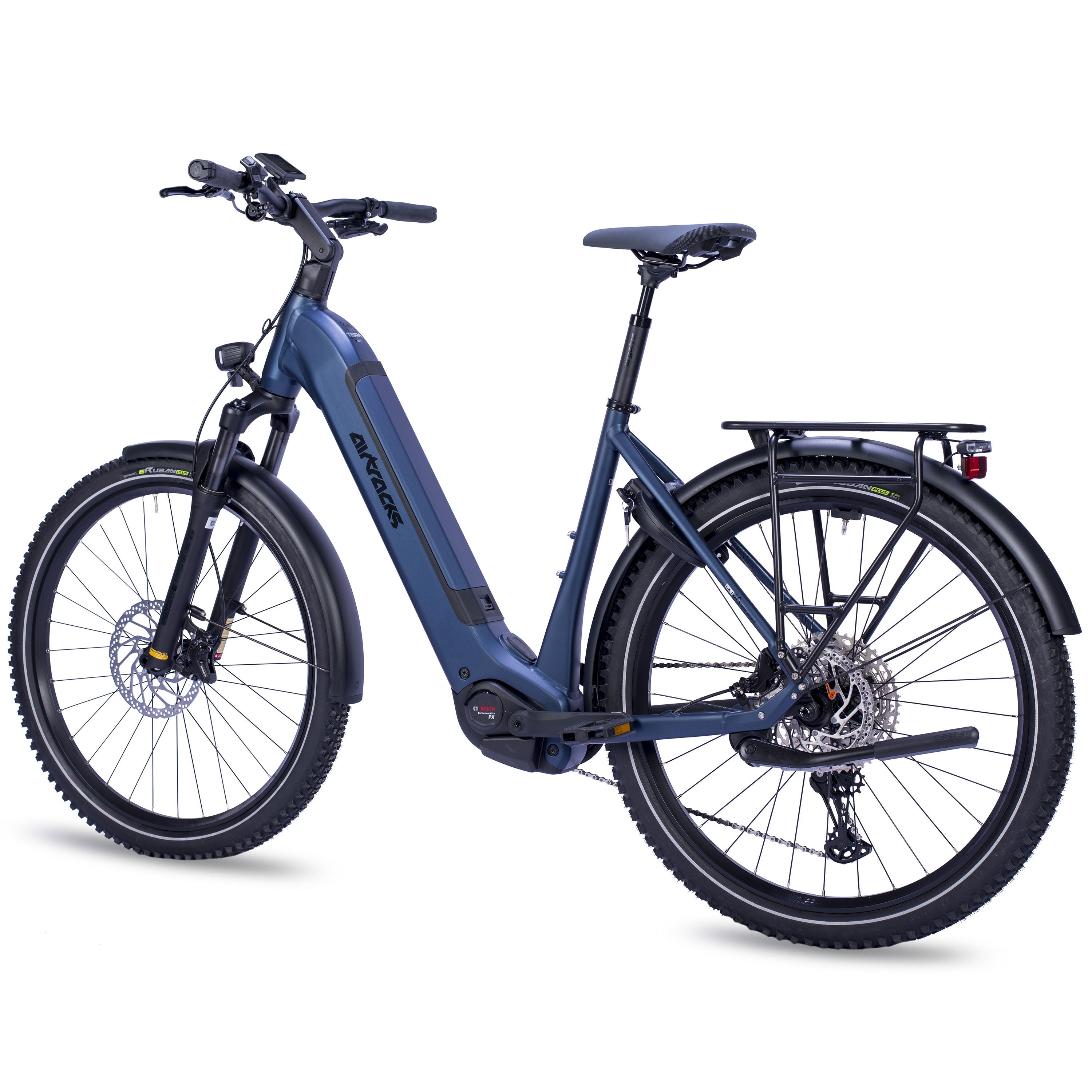 27.5" women's E-SUV MTB Wave LS TERRA CX1 BOSCH PERFORMANCE LINE PX Smart System POWERTUBE 800 Wh 12 x GANG SHIMANO XT RD-M8100 SGS Blue 