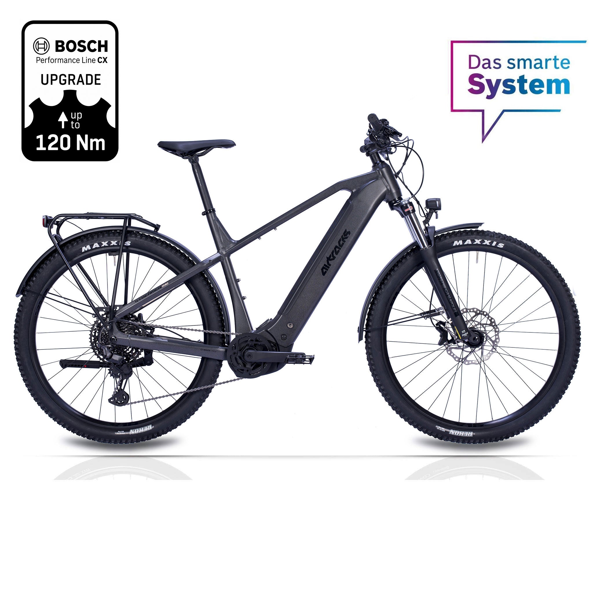 29" E-SUV MTB STREAMER CX11 BOSCH PERFORMANCE LINE CX (GEN 5) Smart System POWERTUBE 600 Wh 11 x velocidades SHIMANO XT RD-M8130 SGS Negro