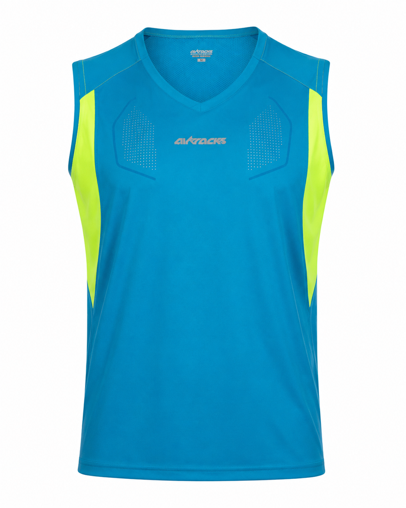 Camiseta Camiseta sin mangas sin mangas por línea Blue-Neon