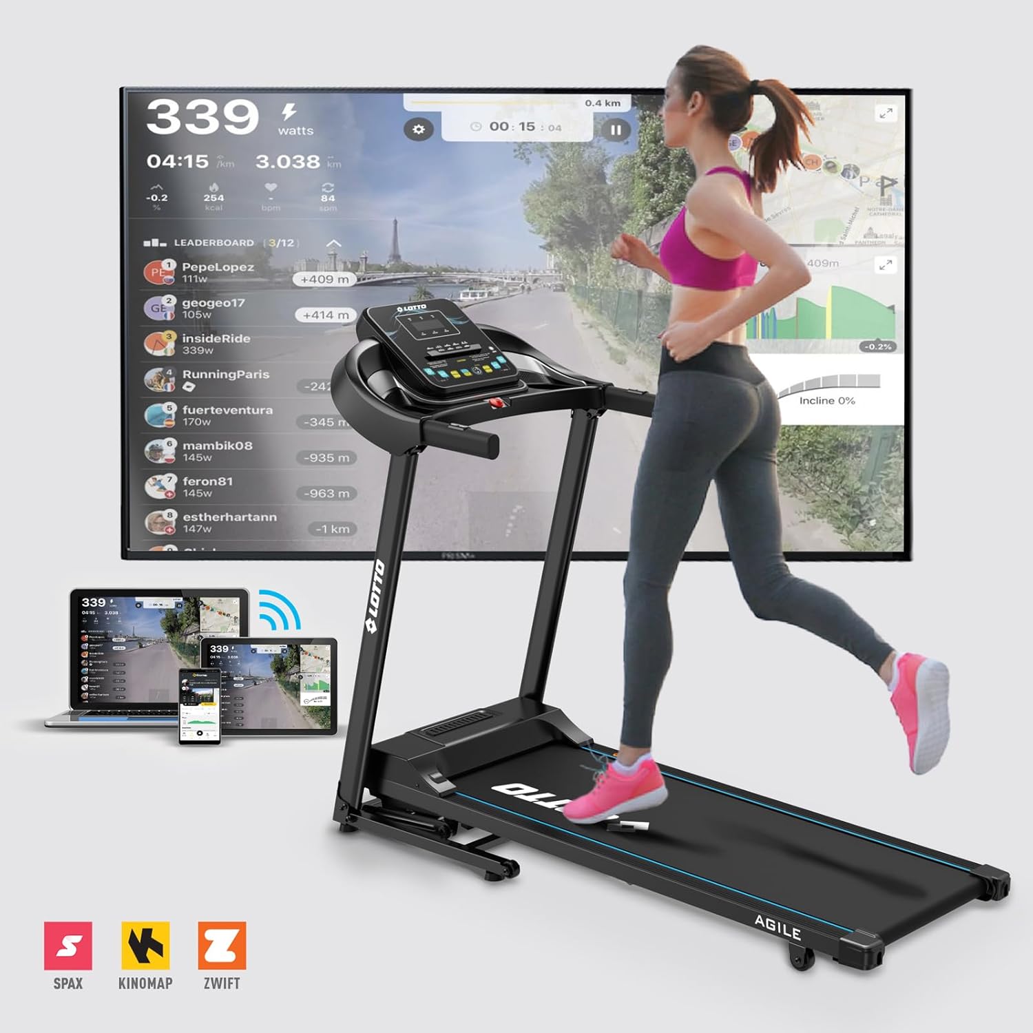 Lotto Electrical Treadmill Agile Automatic Inclination pliable Bluetooth
