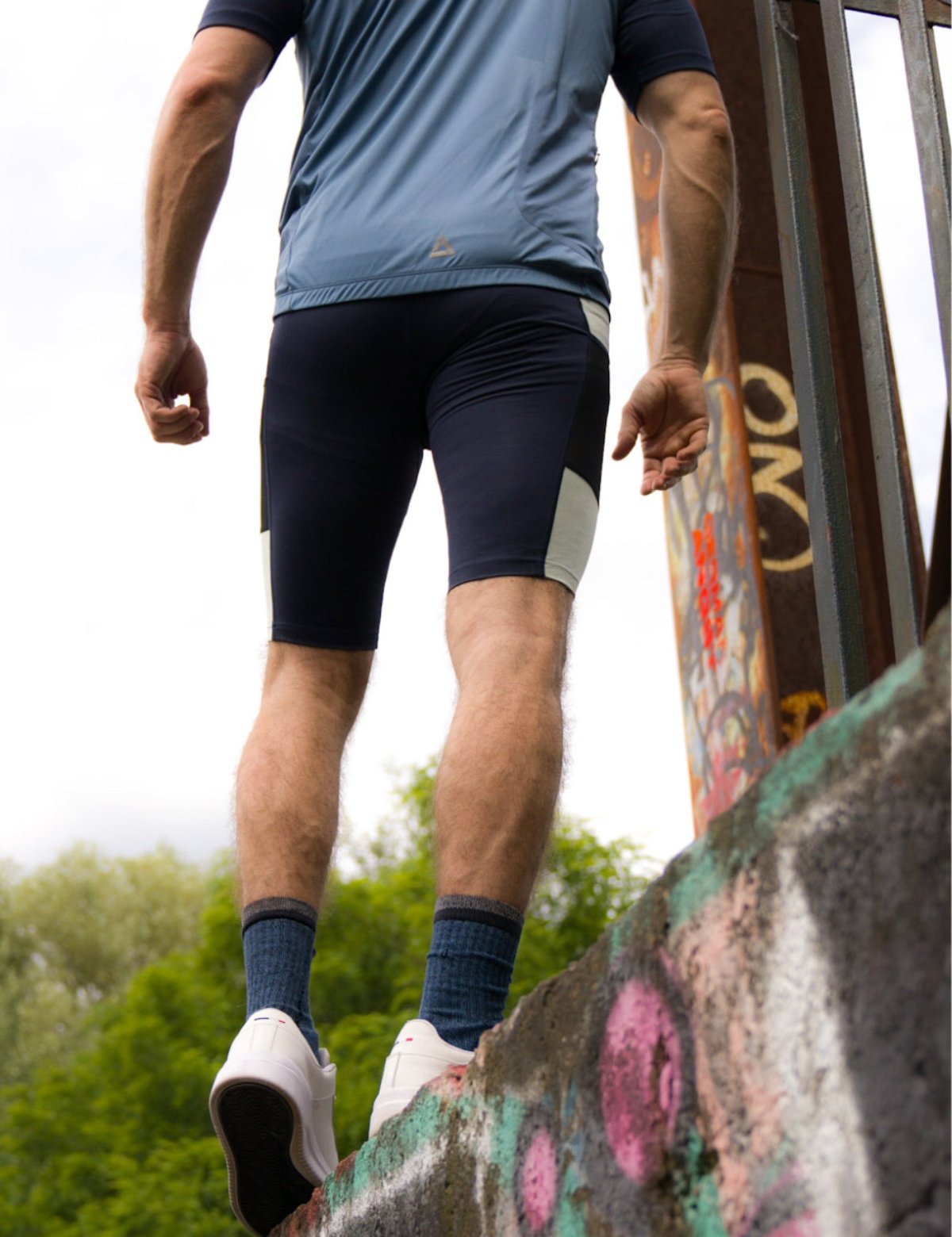 Pantalones de carrera masculino apretado por equipo azul marino