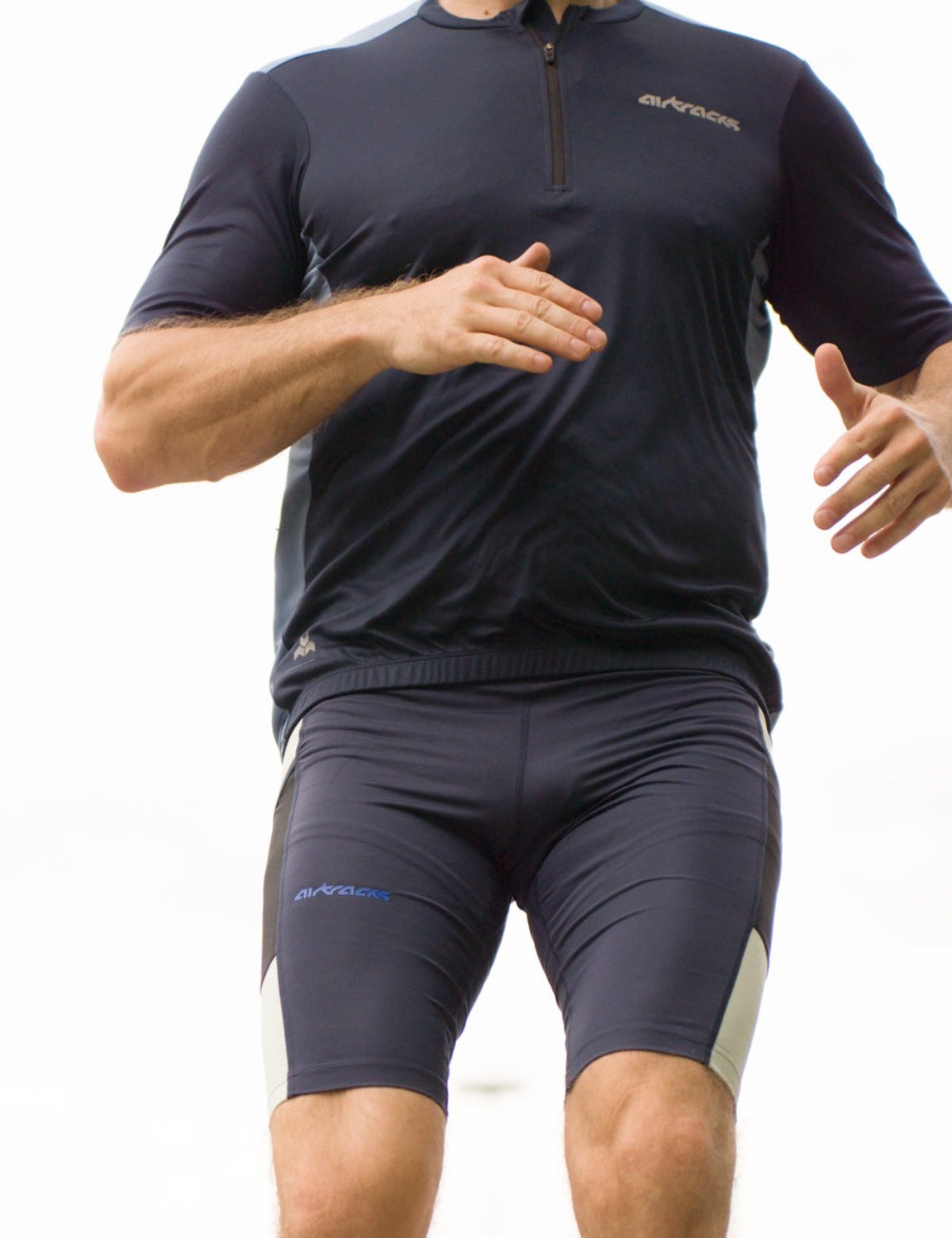 Pantalones de carrera masculino apretado por equipo azul marino