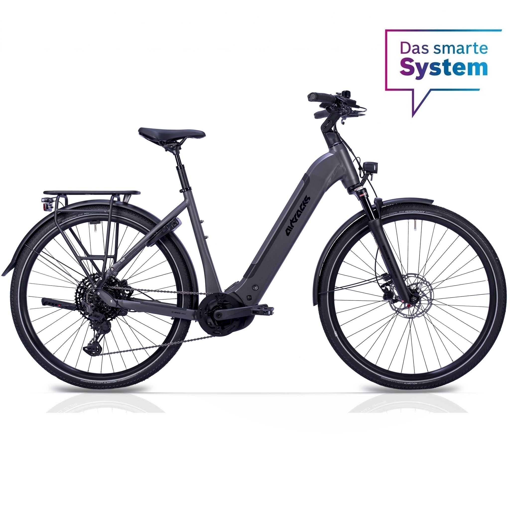 28" Damen E-Bike Trekking Fahrrad LS Wave TERRA TR1 BOSCH Performance Line PX Smart System POWERTUBE 800 Wh 11 x Gang SHIMANO XT RD-M8130 SGS Schwarz