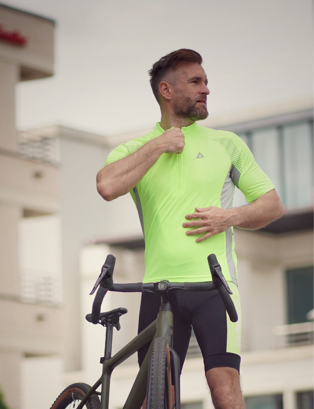 Men's bike jersey set bicycle jersey short -arm Team II + carrier pants short per line