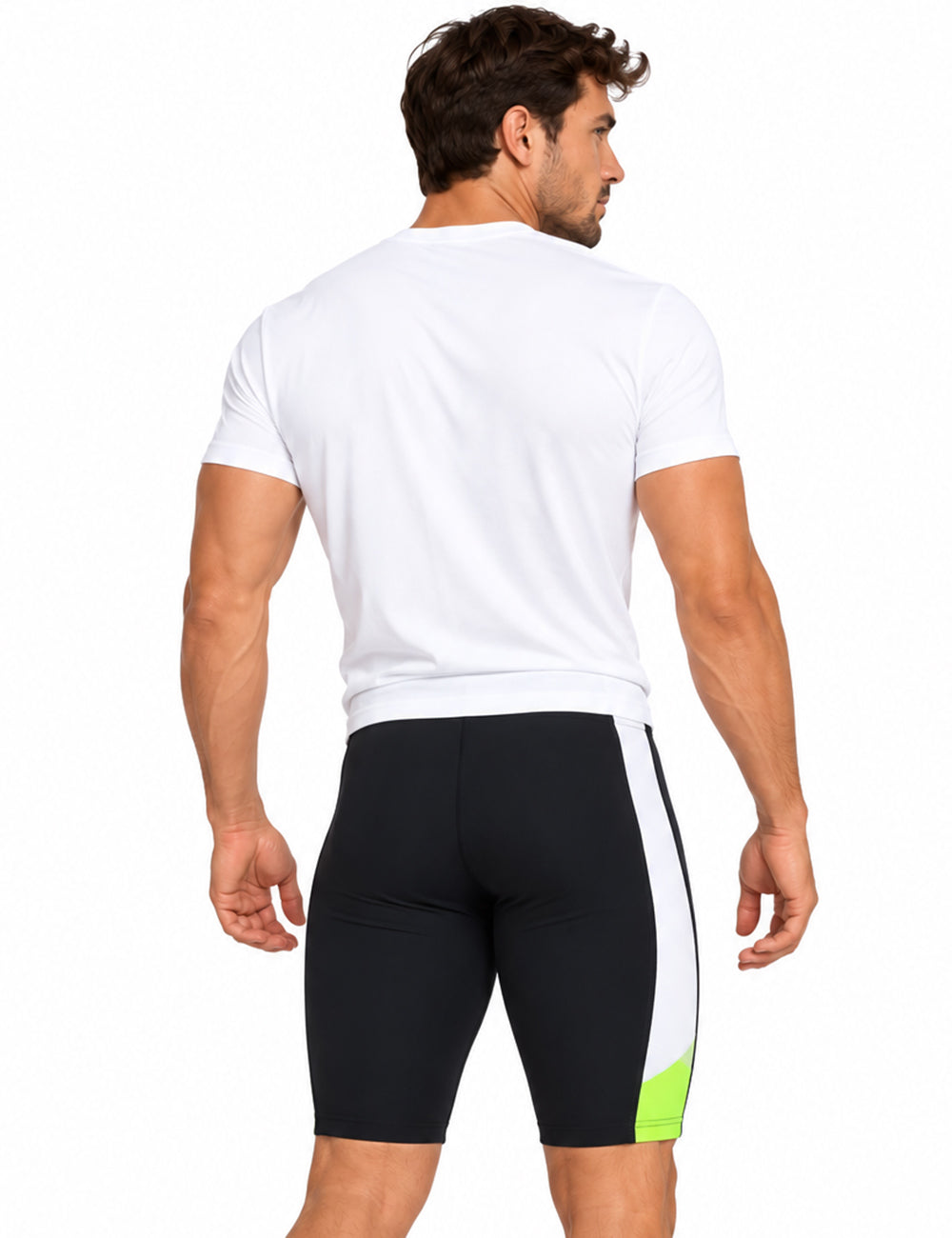 Heren loopbroek kort zwarte neon