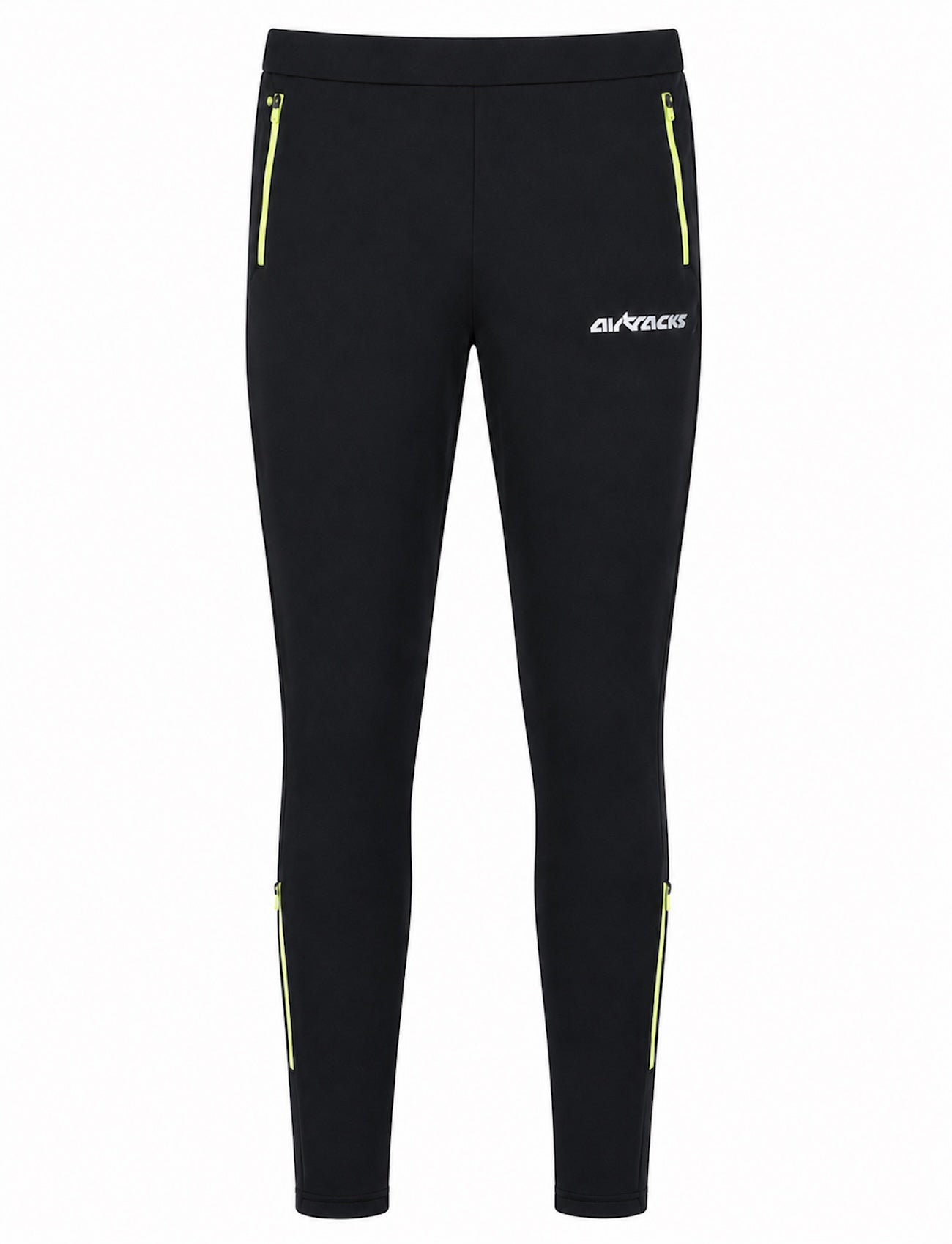 Herren Winter Thermo Laufhose Lang Pro Team Schwarz-Neon