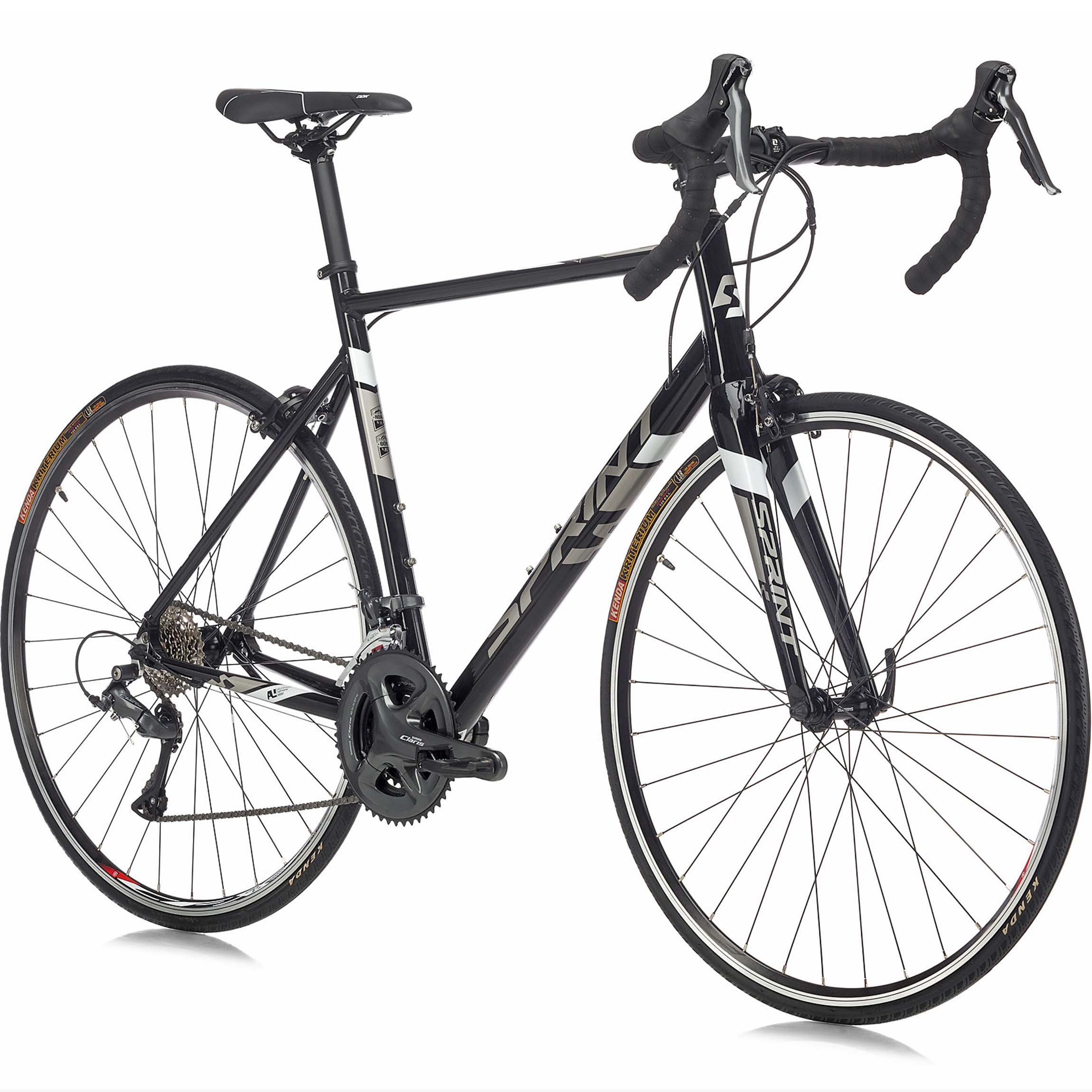 28"  Bicicleta de carretera hombre SPRINT MONZA RACE 28 horquilla de carbono 2 x 8 velocidades SHIMANO CLARIS RD-R2000 negro/blanco