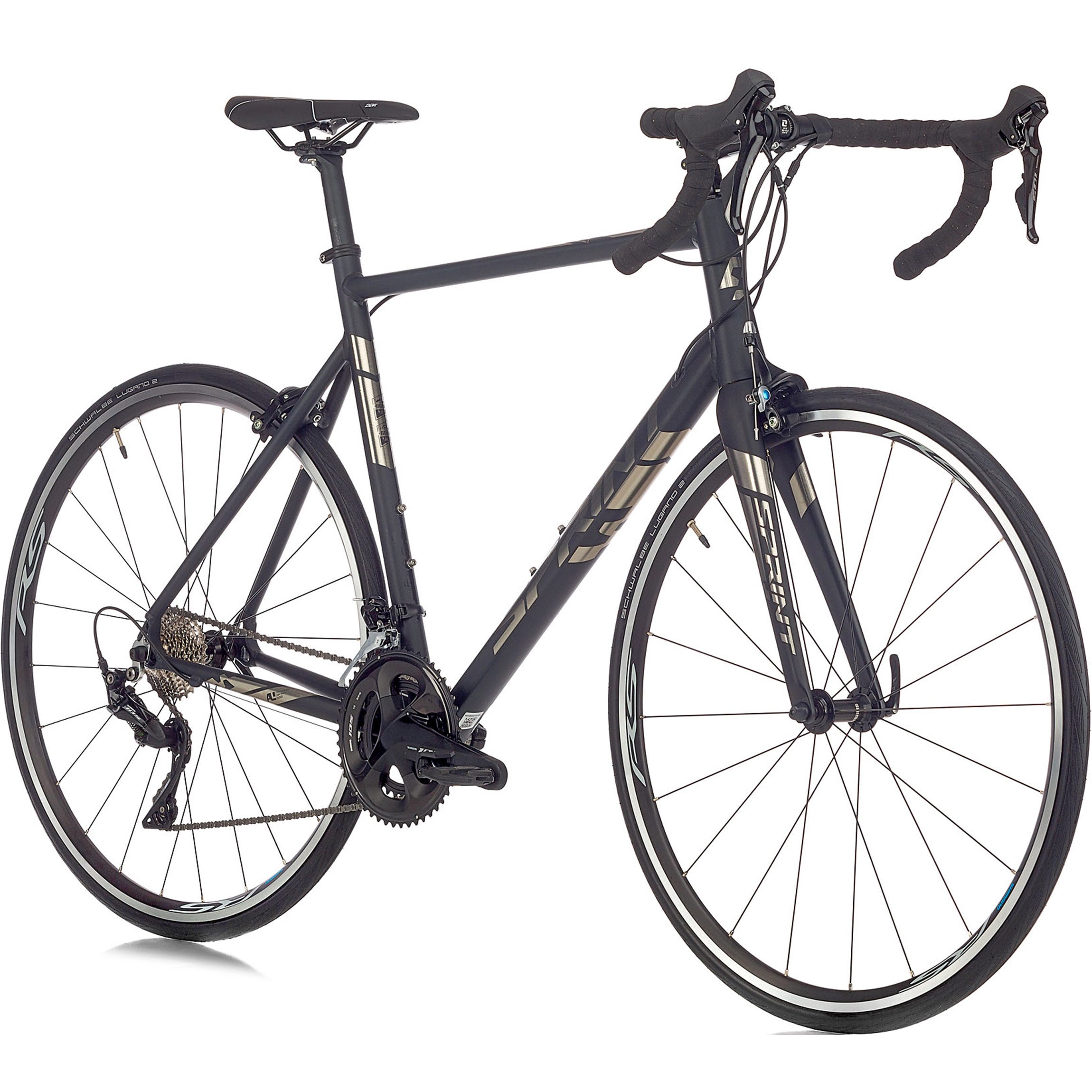 28" Men's Road Bike SPRINT MONZA TEAM Bicycle CARBON FORK 2 x 11 Speed SHIMANO 105 RD-R7000 Black / Matte