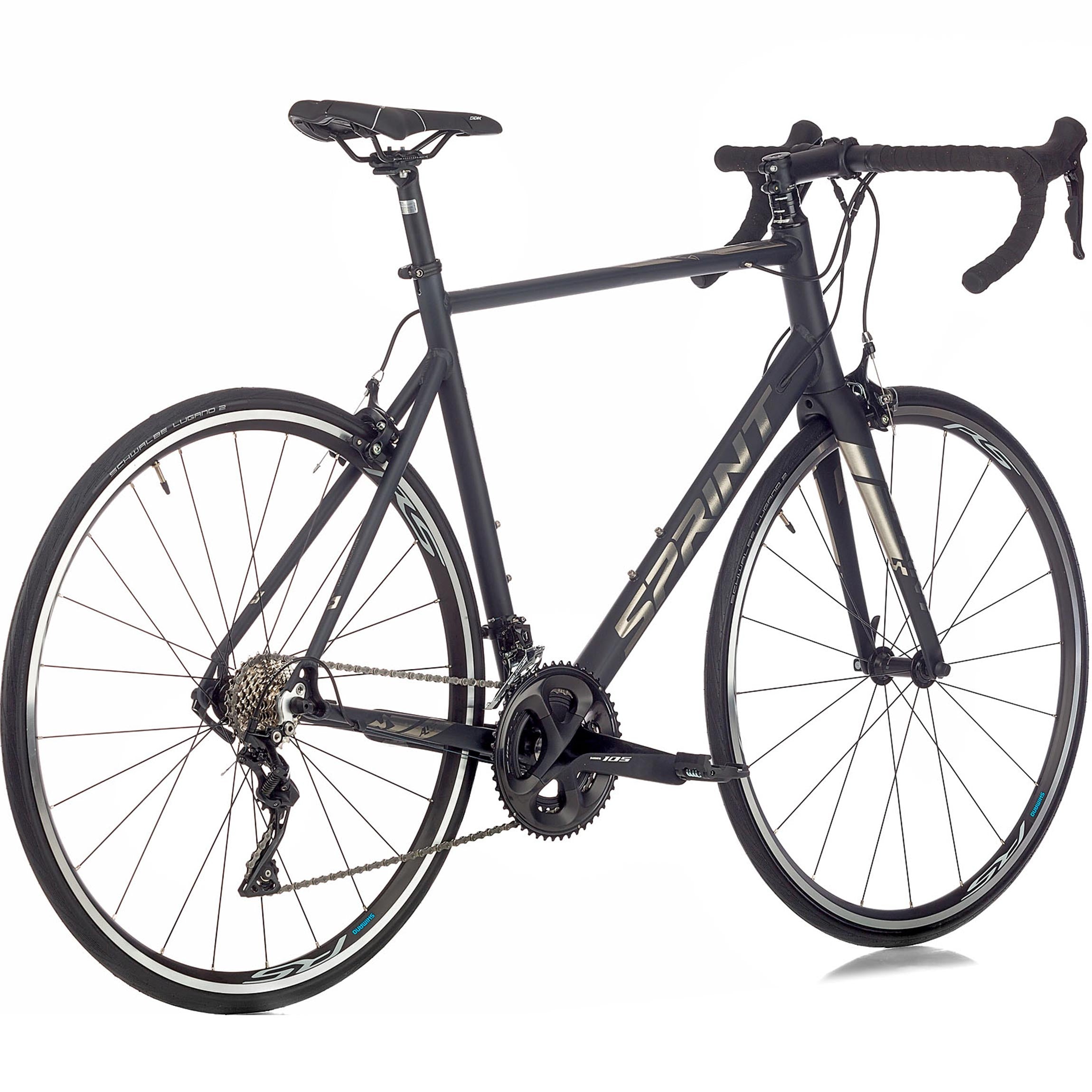 28" Men's Road Bike SPRINT MONZA TEAM Bicycle CARBON FORK 2 x 11 Speed SHIMANO 105 RD-R7000 Black / Matte
