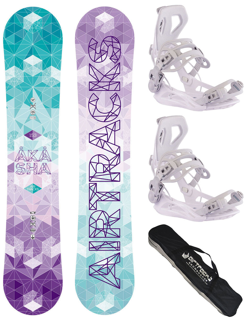 Femmes Snowboardet Akasha Zero Rocker + Snowboard Binding Master Pro W + SB Sac