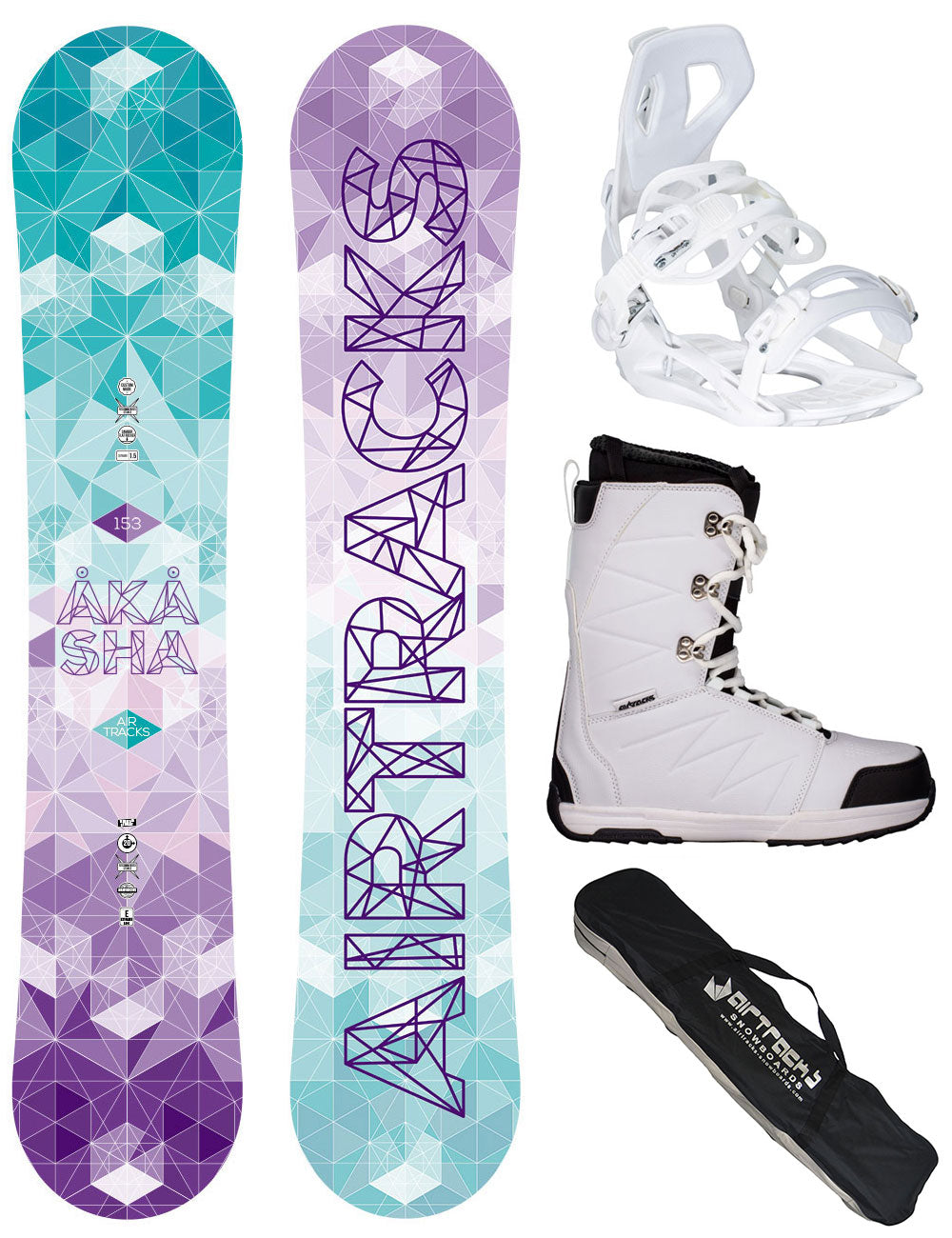 Damen Snowboard Set Akasha + Bindung Master ME + Booots Star W + SB Bag