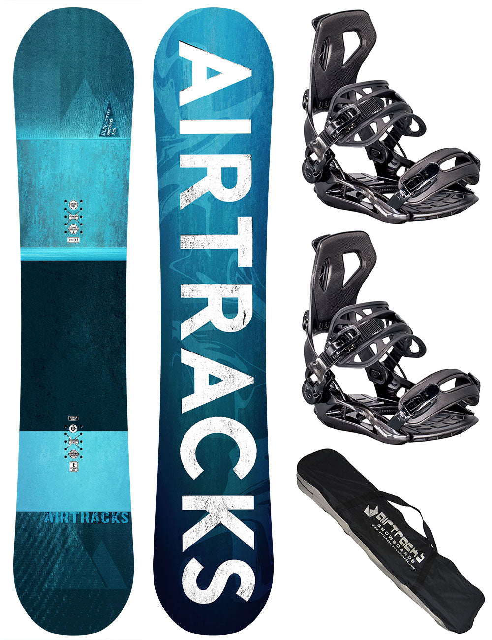 Men’s Snowboard Set – Blue Drifter Hybrid Rocker Wide + Master Binding, Size XL + Snowboard Bag