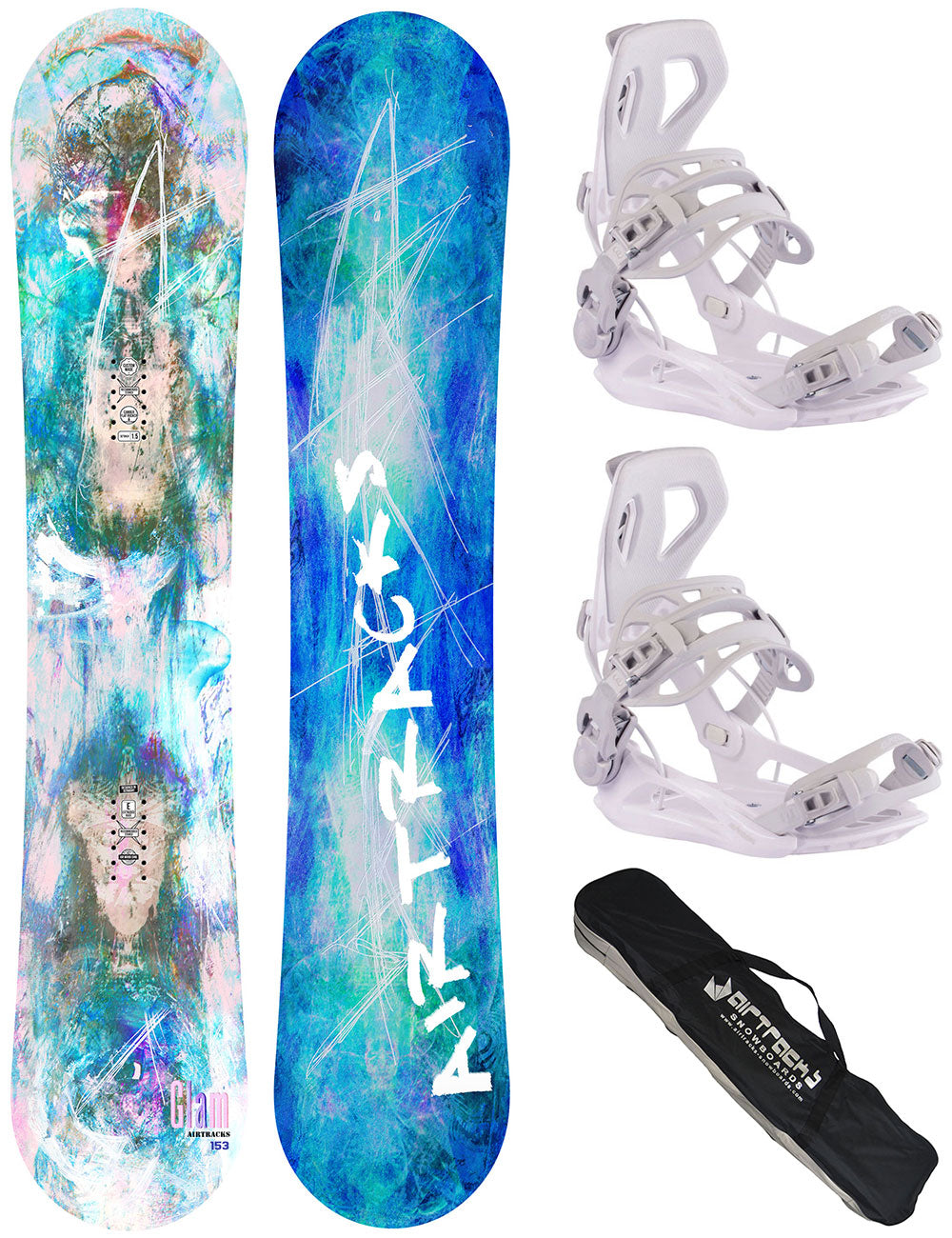 Women Snowboardset Glam Zero Rocker + Snowboard Binding Master Pro W + SB BAG
