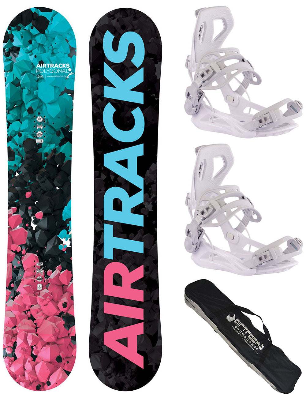 Donne snowboardst rocker ibrido poligonale + snowboard binding master pro w + sb borsa