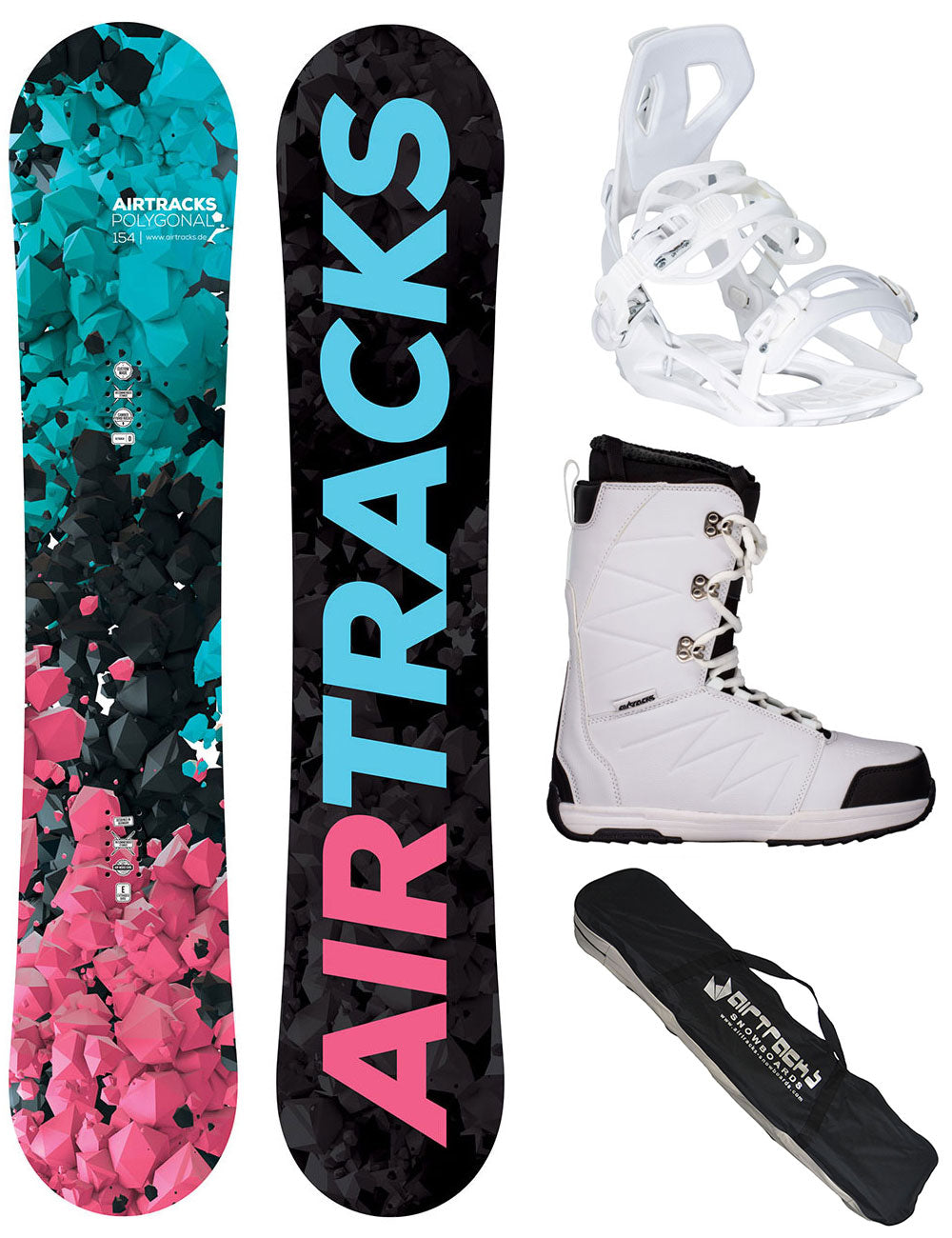 Damen Snowboard Set Polygonal + Bindung Master W ME + Boots Star + SB Bag