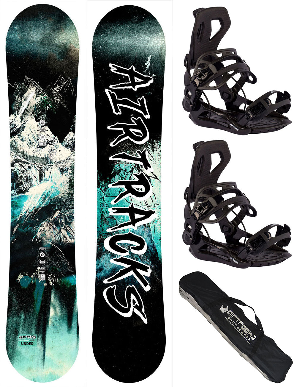Men Snowboardset onder nul rocker wijd + snowboard bindende master pro + sb tas