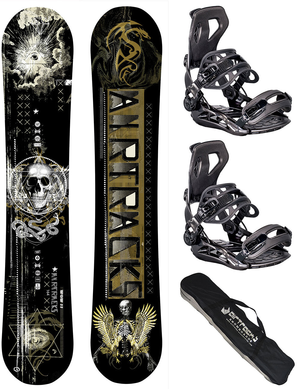 Set da Snowboard Uomo: Tavola WOW Coarbon + Attacchi Master XL + Borsa