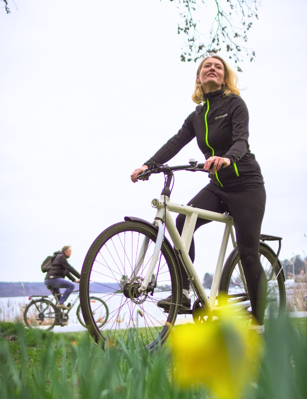 Vrouwen thermo fietsjack softshell pro Line II + thermo fietsbroek lang