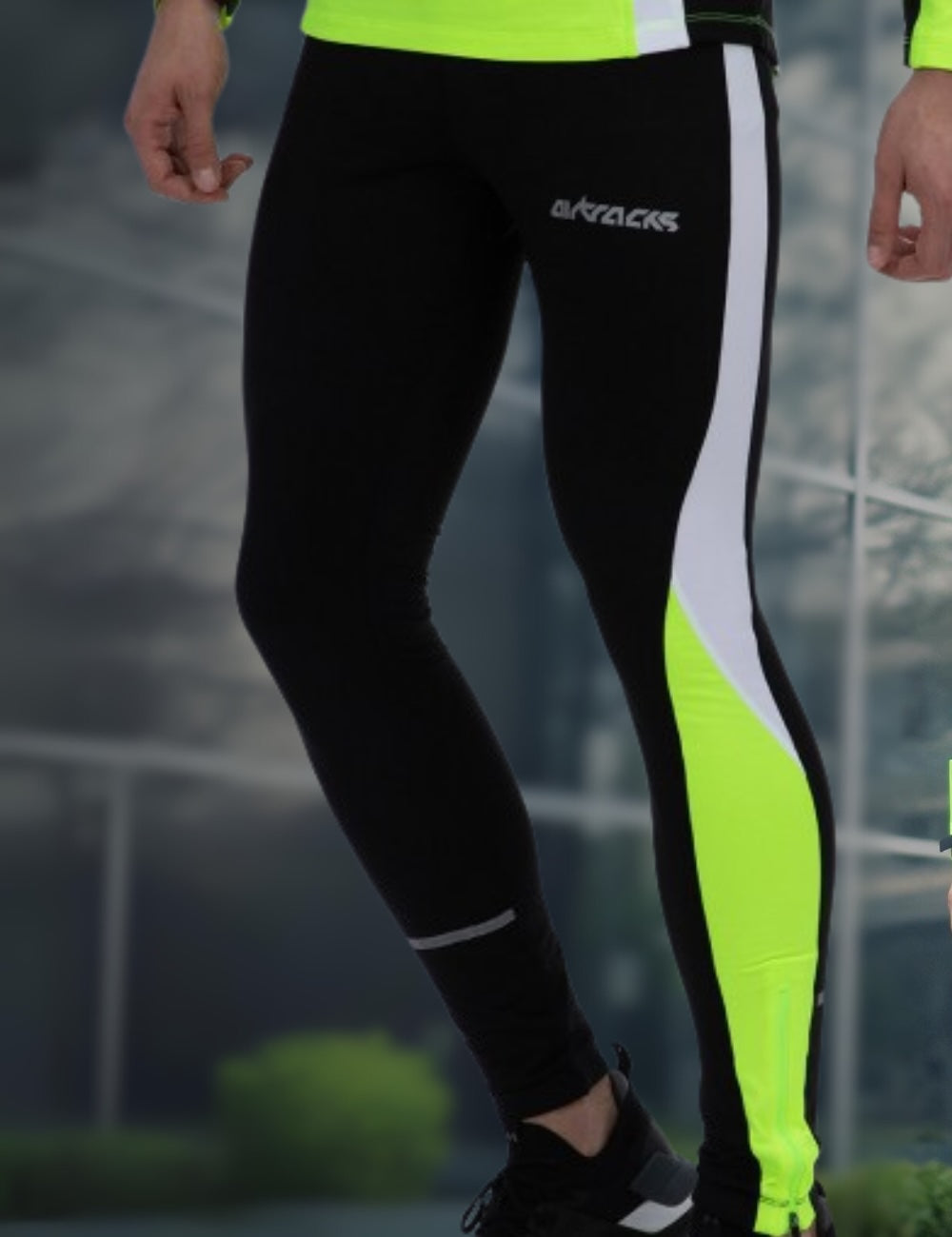 Men's running set rain jacket + thermo running trousers long