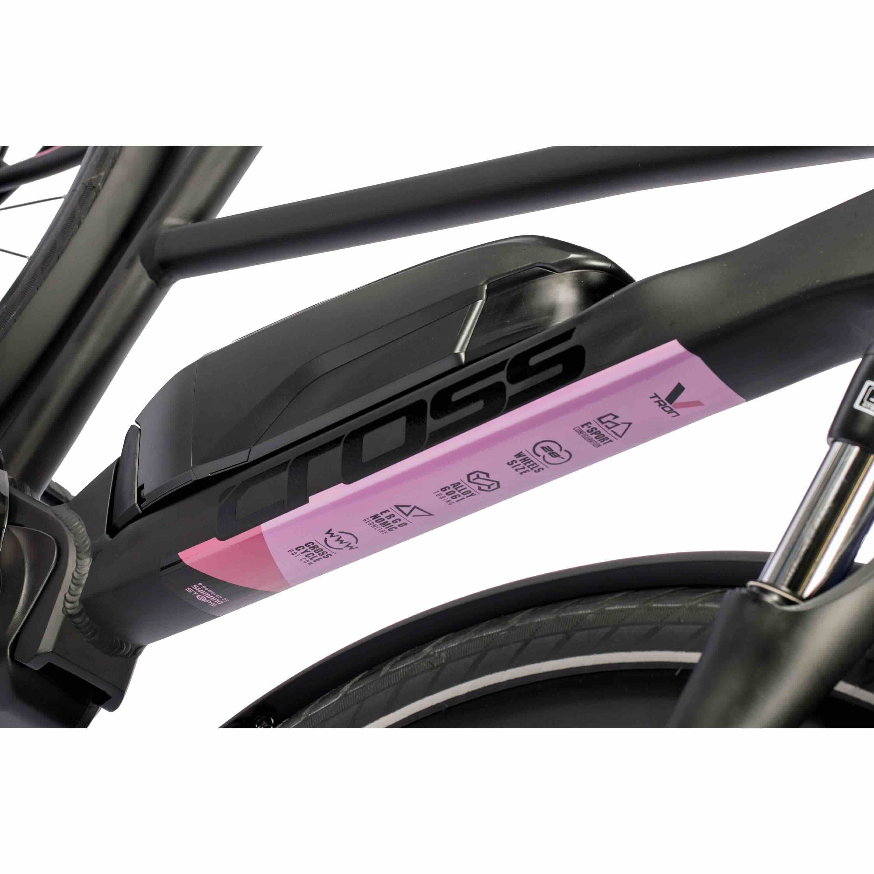 28" Bicicleta eléctrica de trekking para mujer V-TRON SHIMANO STEPS E-5000 418 Wh 9 marchas SHIMANO RD-T3000