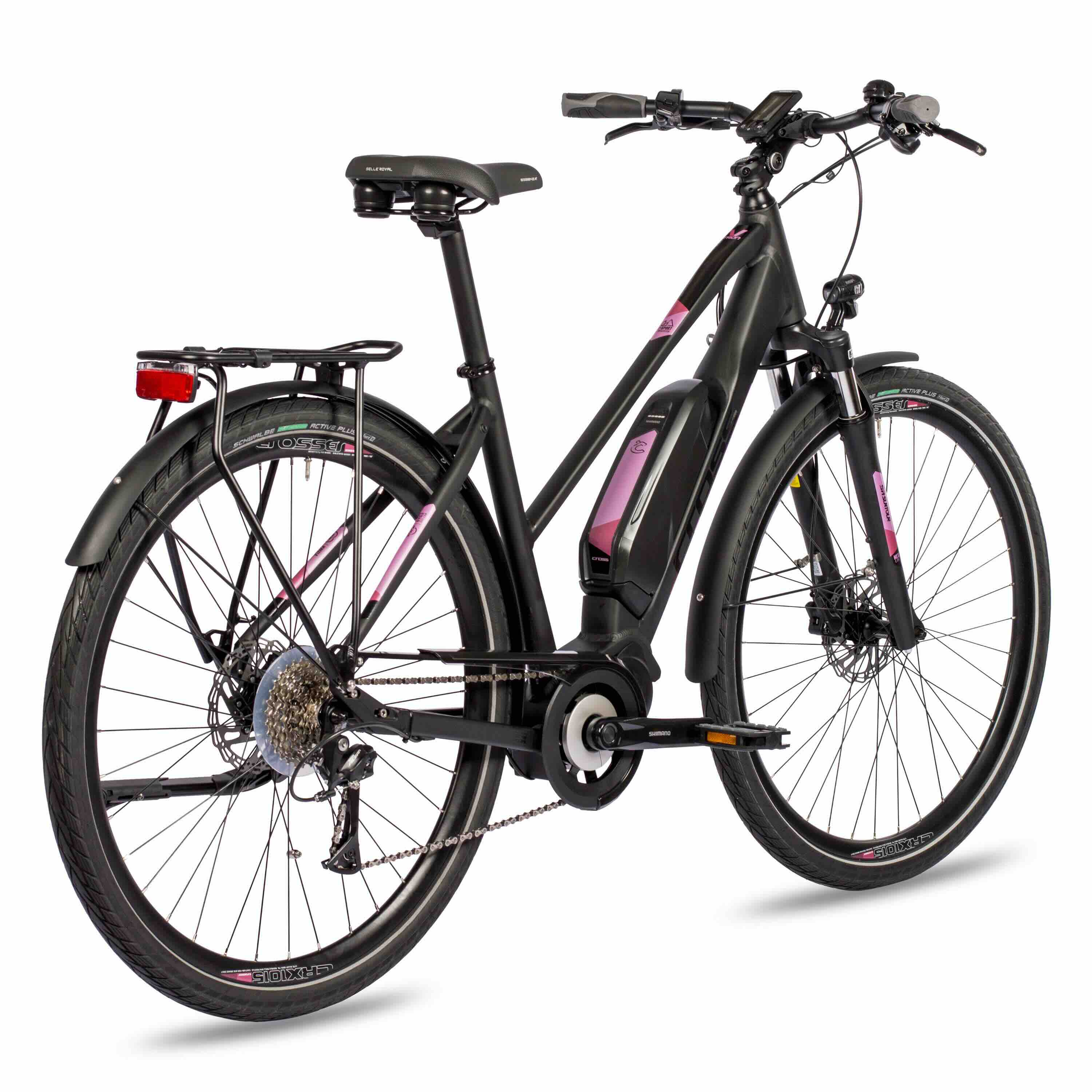 28 pouces Femmes E-Bike Trekking Bicycle V-Tron Shimano STREPS E-5000 418 WH 9 X Gang Shimano Rd-T3000
