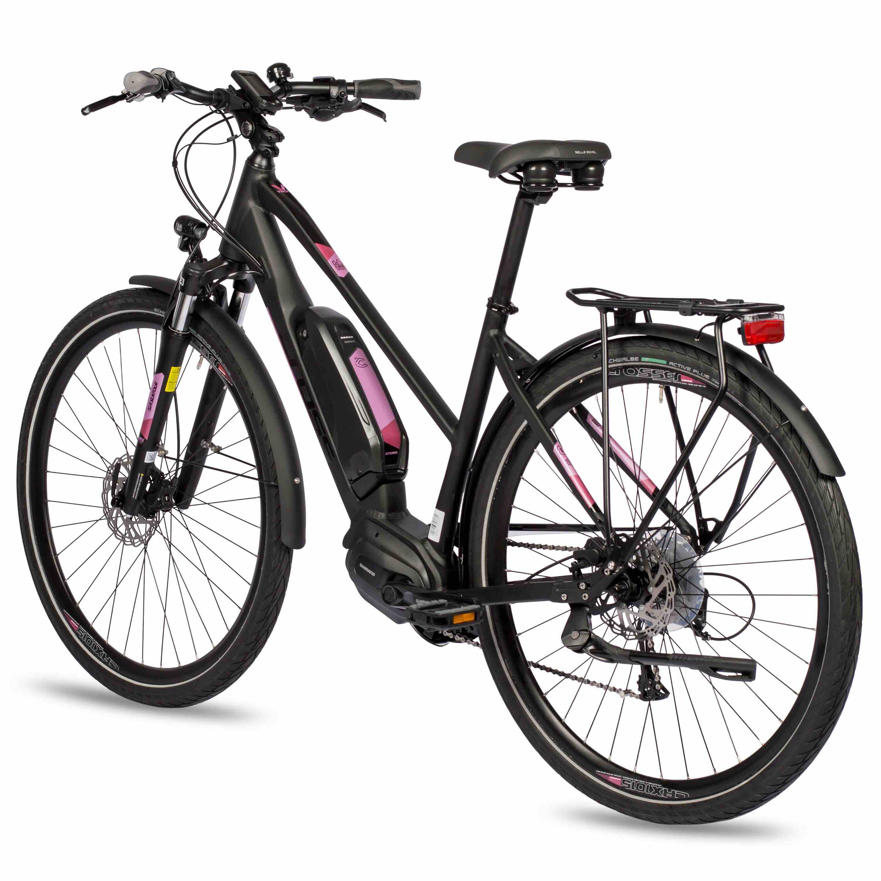 28" Bicicleta eléctrica de trekking para mujer V-TRON SHIMANO STEPS E-5000 418 Wh 9 marchas SHIMANO RD-T3000