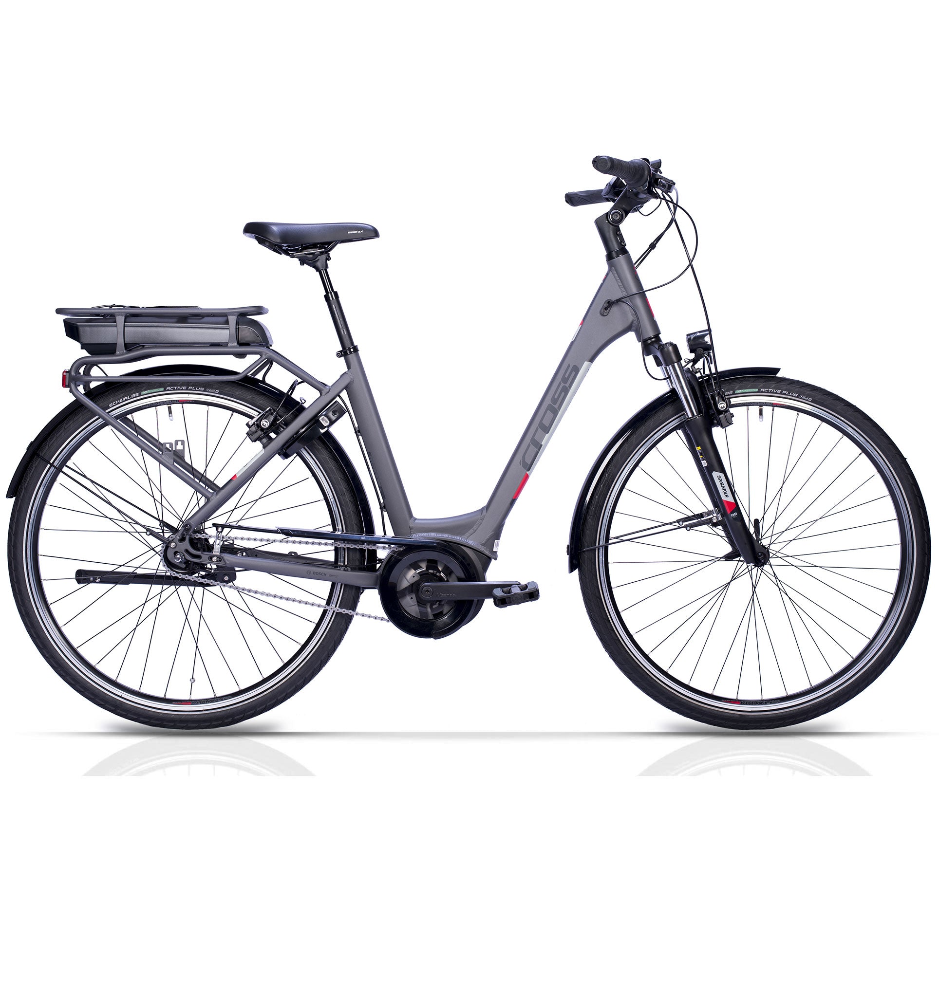 28" E-Bike City Bicycle V-Tron RACK BOSCH ACTIVE LINE PLUS 400 Wh 7 SPEED SHIMANO NEXUS REAR COASTER BRAKE