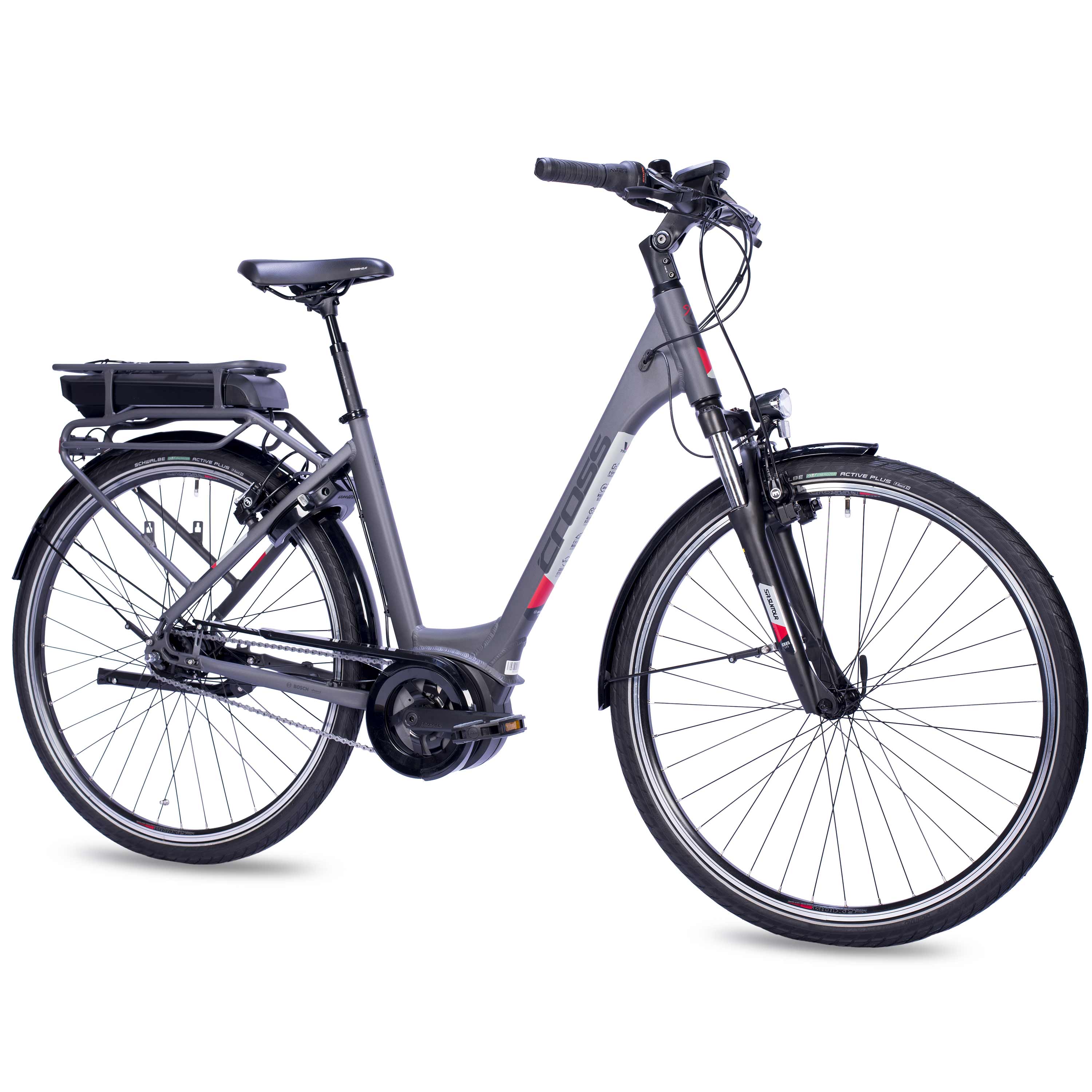 28" E-Bike City Bicycle V-Tron RACK BOSCH ACTIVE LINE PLUS 400 Wh 7 SPEED SHIMANO NEXUS REAR COASTER BRAKE